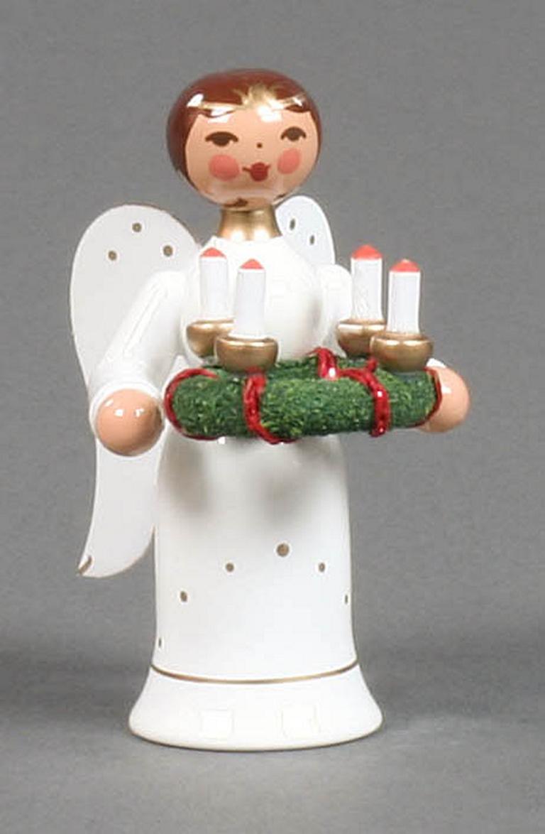 Miniatur Engel mit Adventskranz Miniatur Engel mit Adventskranz