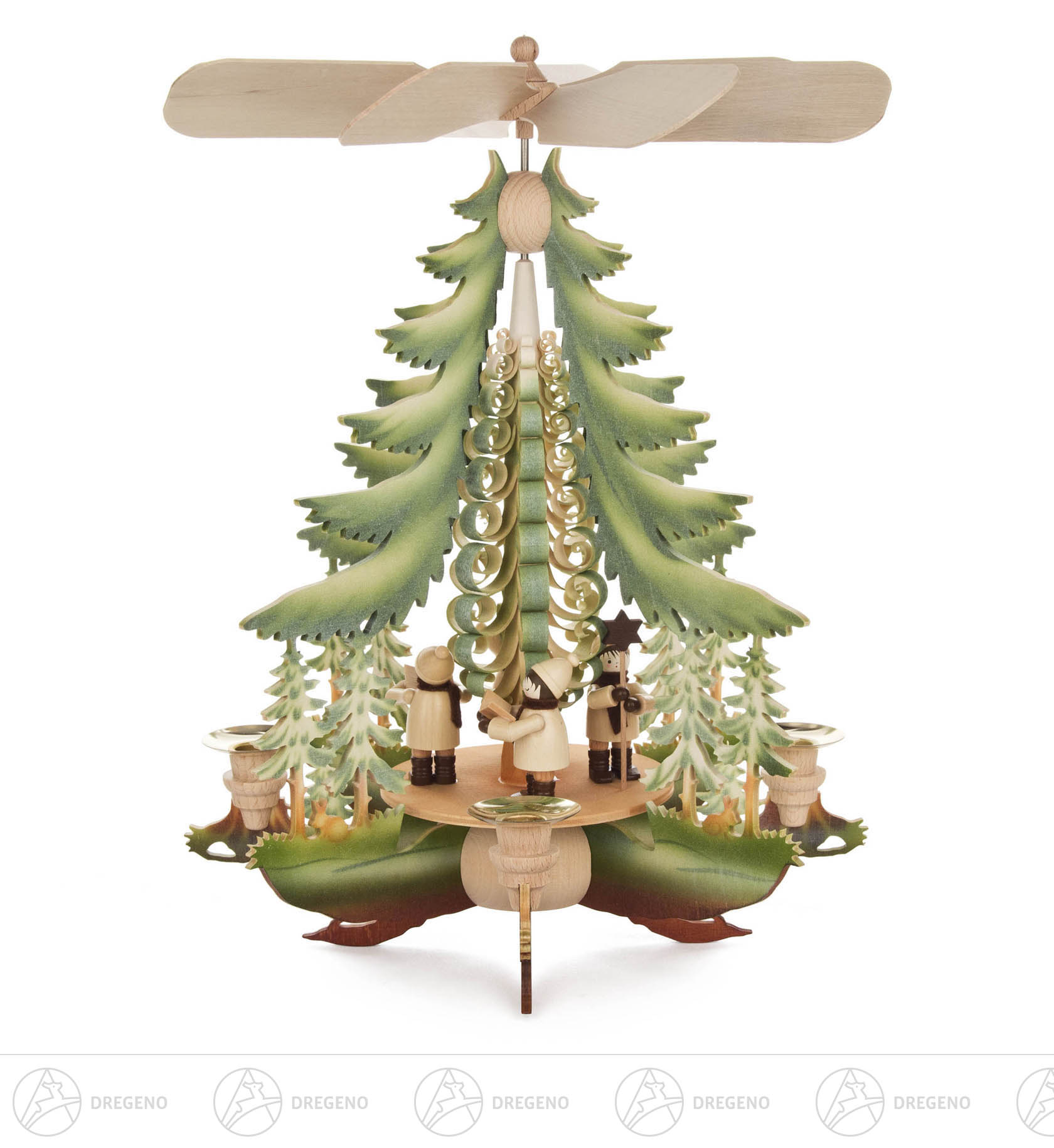 Pyramide farbig mit Kurrendesängern für Kerzen d14mm