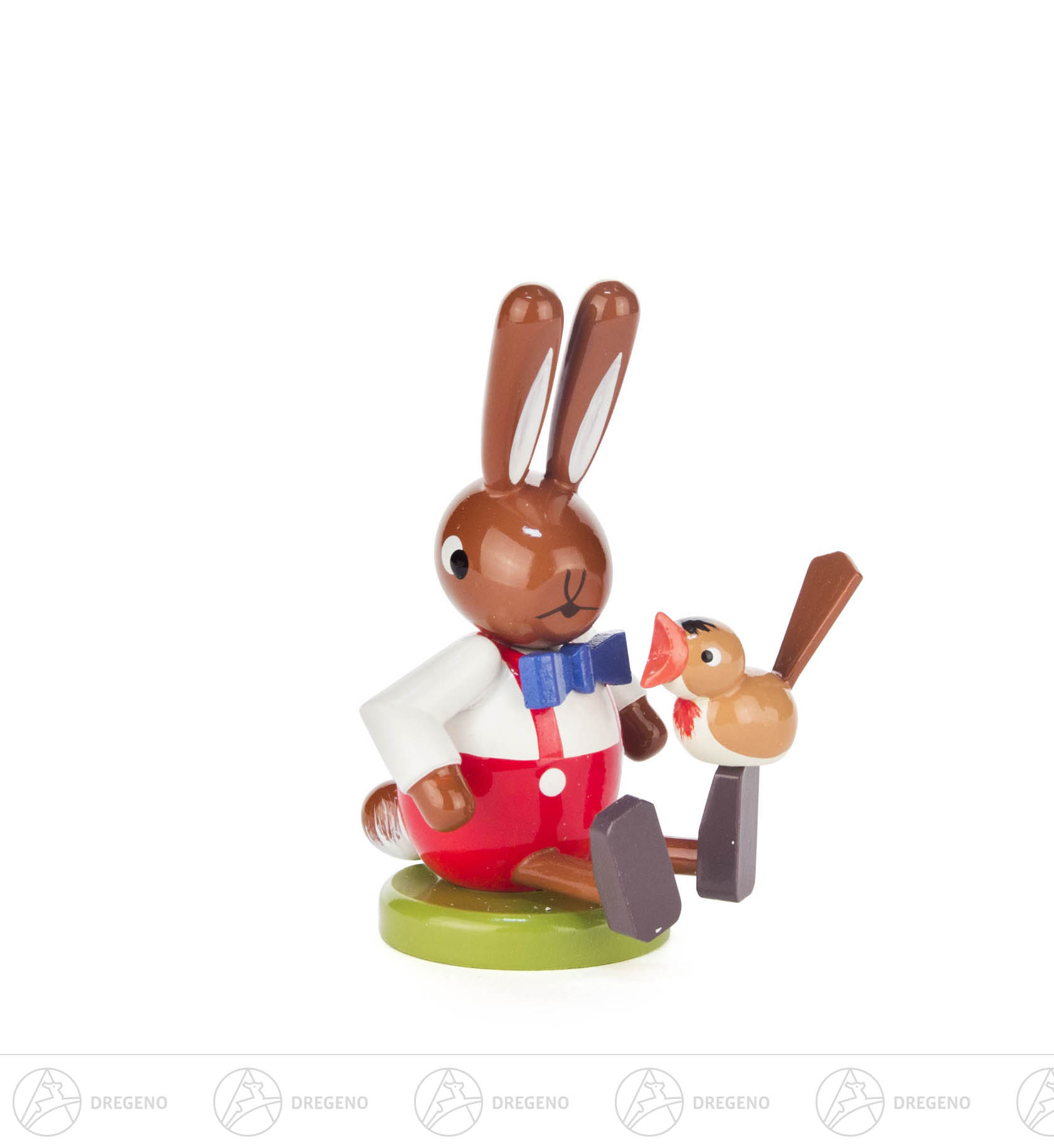 Hase sitzend mit Vogel klein 7cm Hase sitzend mit Vogel klein 7cm
