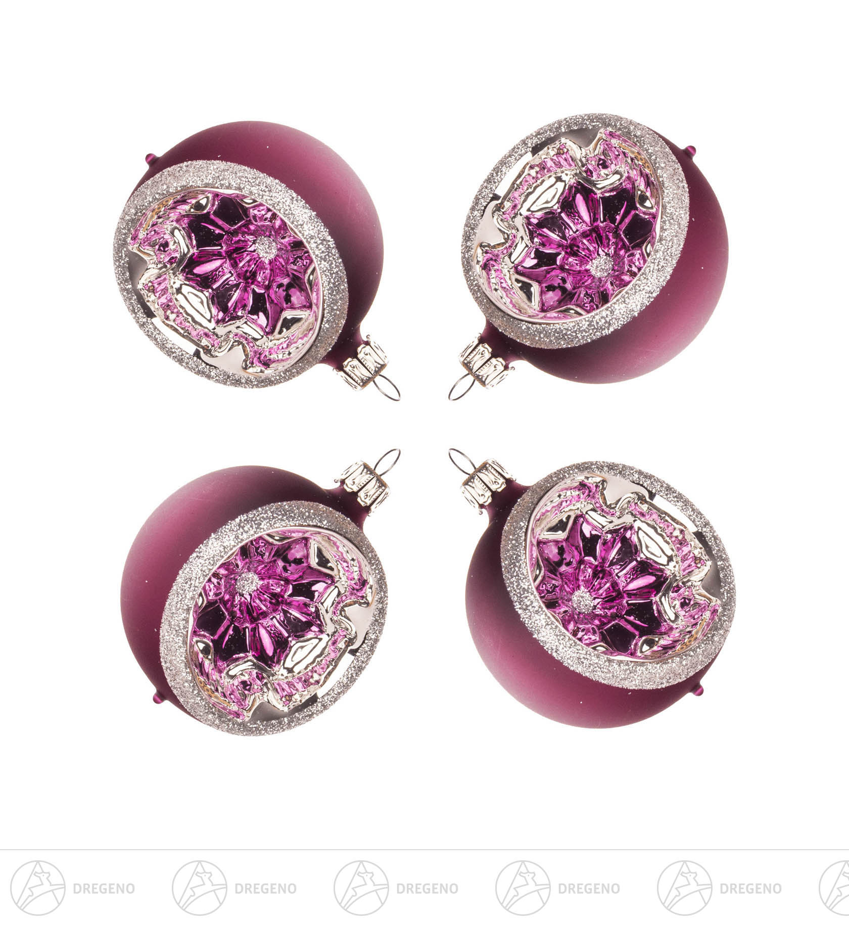 Thüringer Christbaumschmuck Reflexkugel 6cm beere matt (4) 13cm