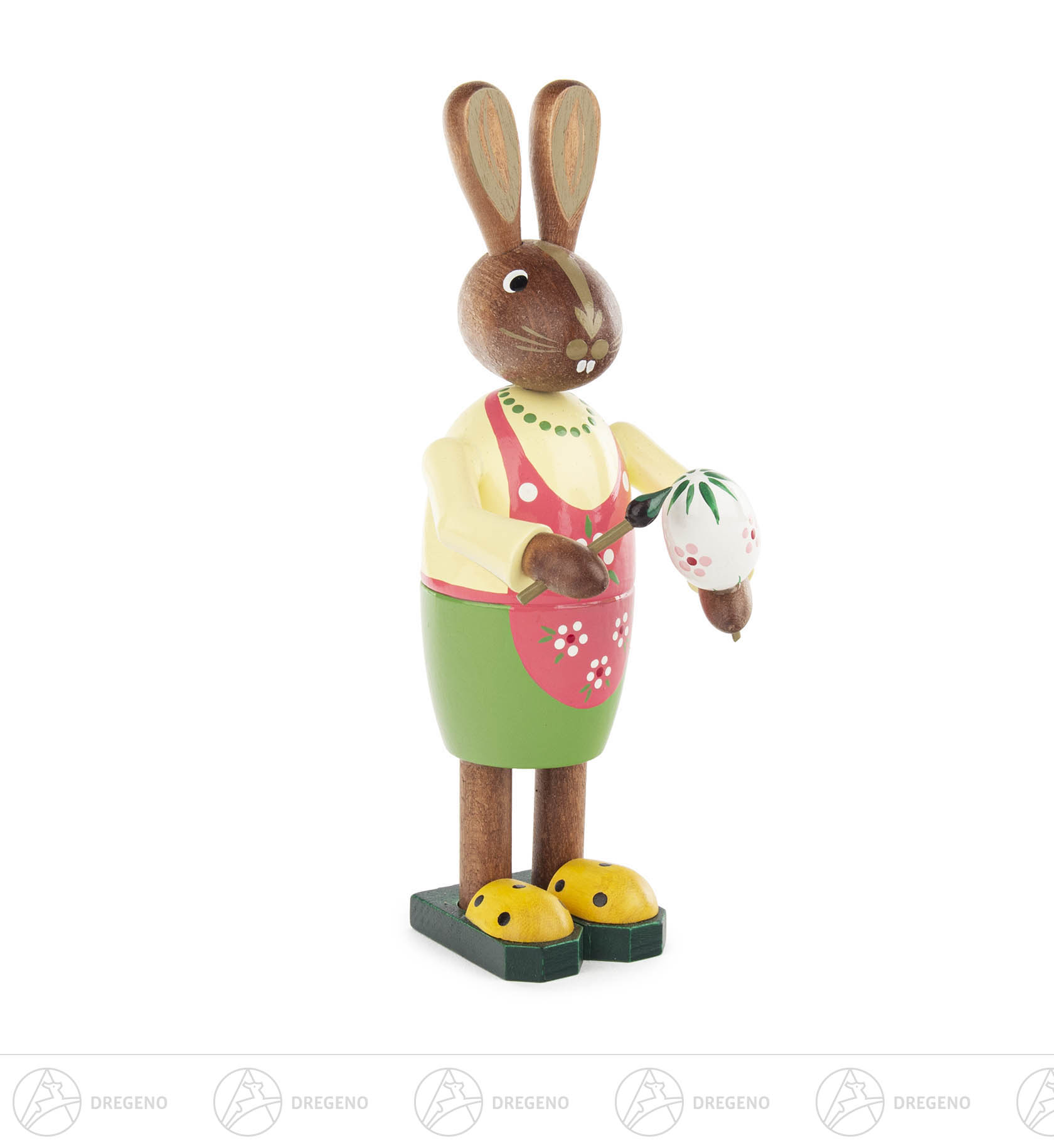 Osterhasenfrau mit Pinsel und Osterei 15cm