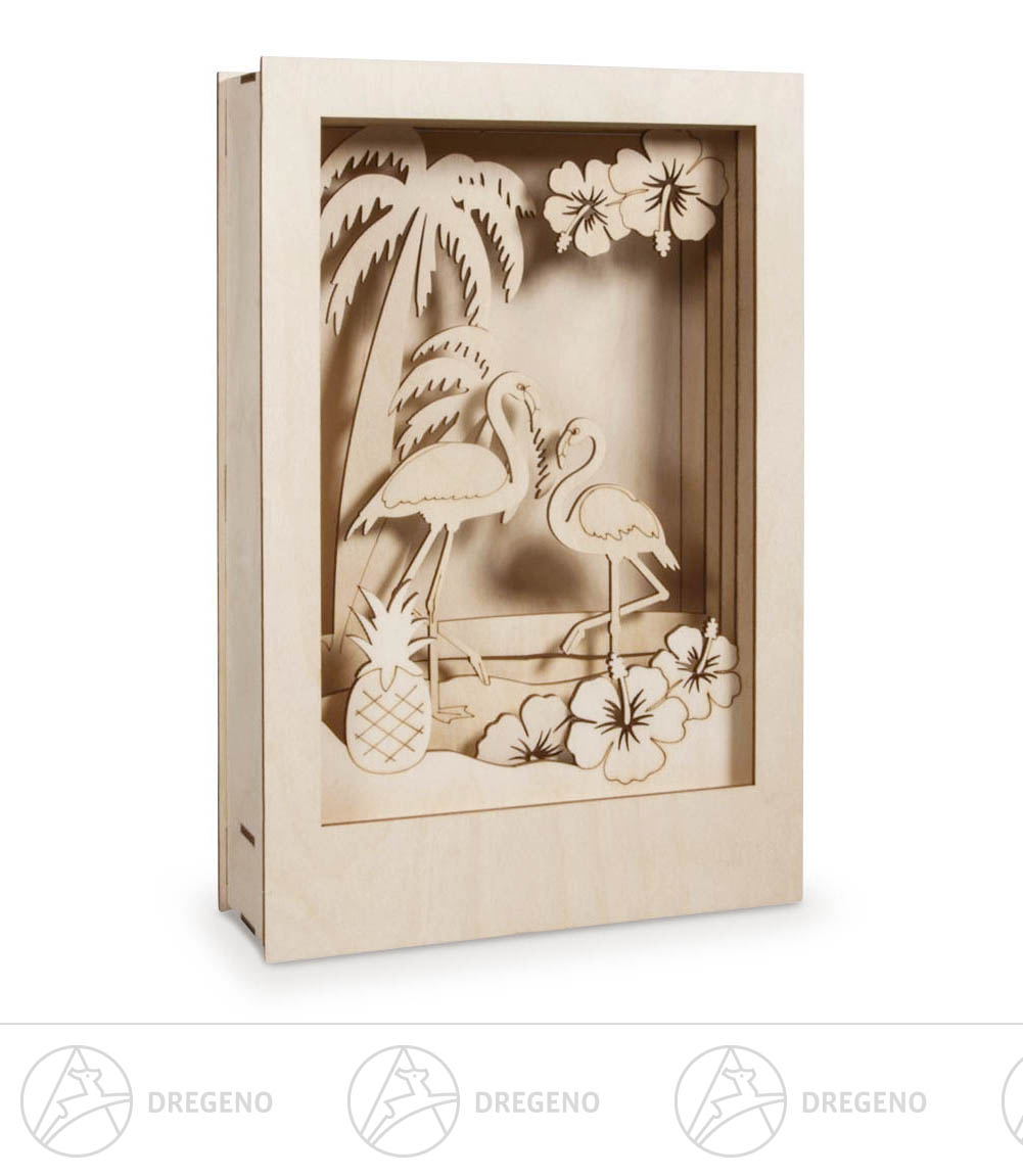 Holzbausatz 3D Flamingo 10-tlg. 20x30x6,7cm natur
