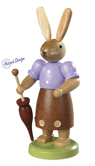 Hasenfrau farbig lasiert, klein Hasenfrau farbig lasiert, klein