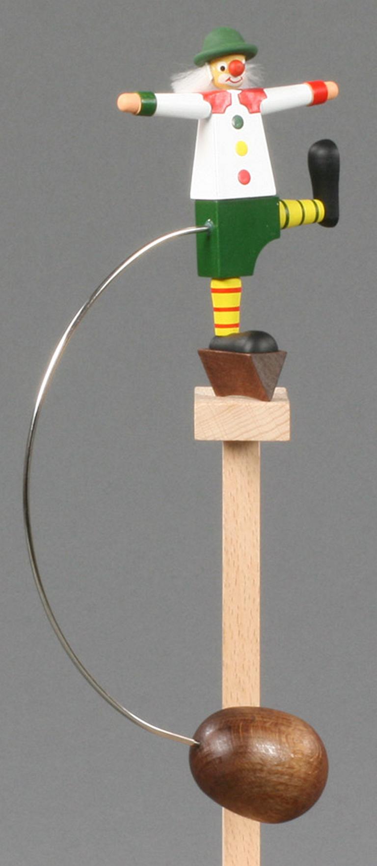 Schaukelfigur Clown rot/weiß mit Punkten