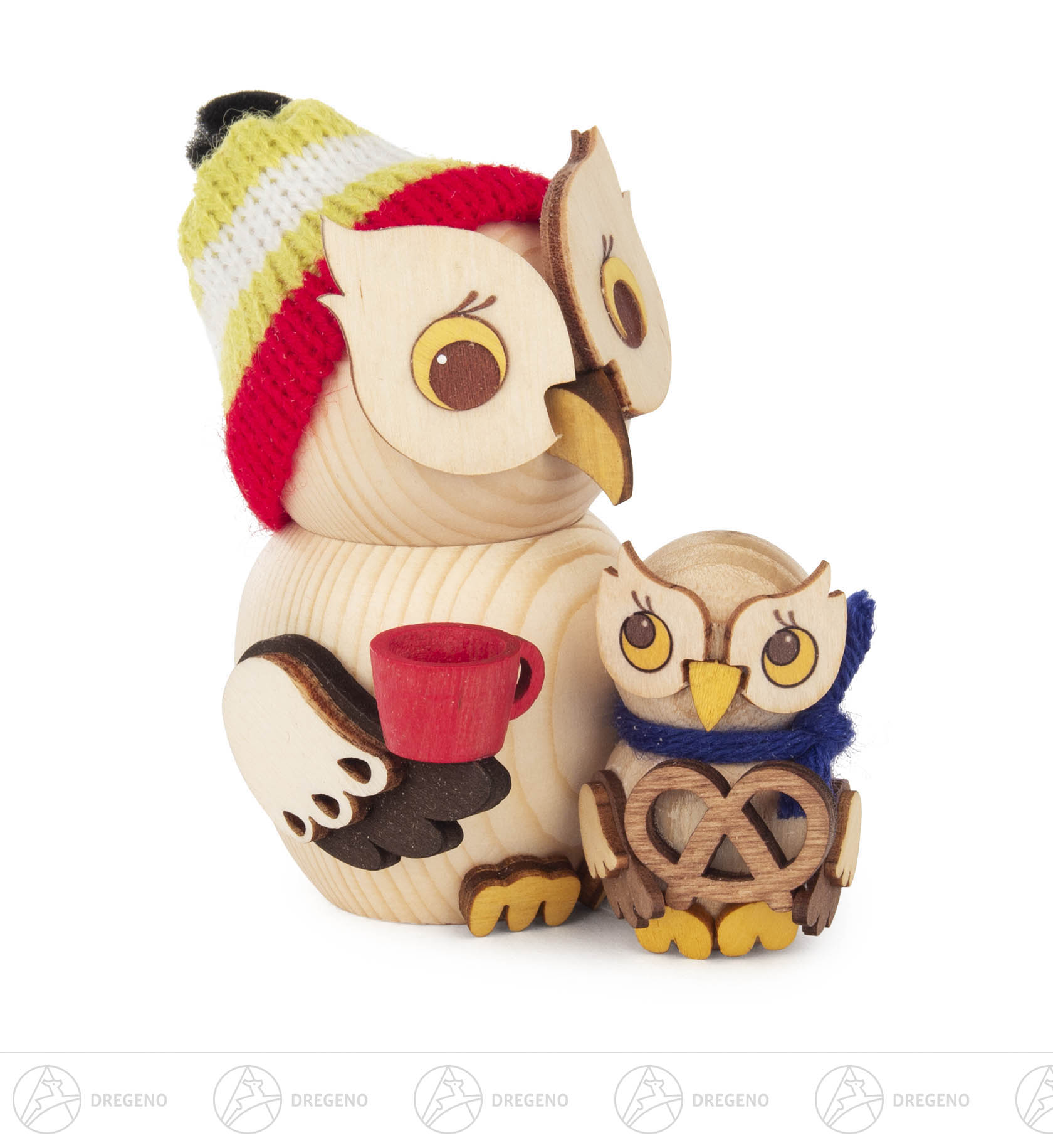 Mini-Eule Weihnachtsmarktbesuch 7cm