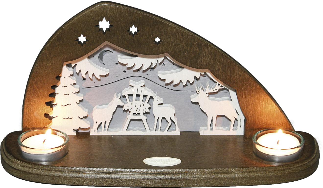 Teelichthalter Waldtiere für 2 TL 29,0 x 14,5 x 11,0 cm