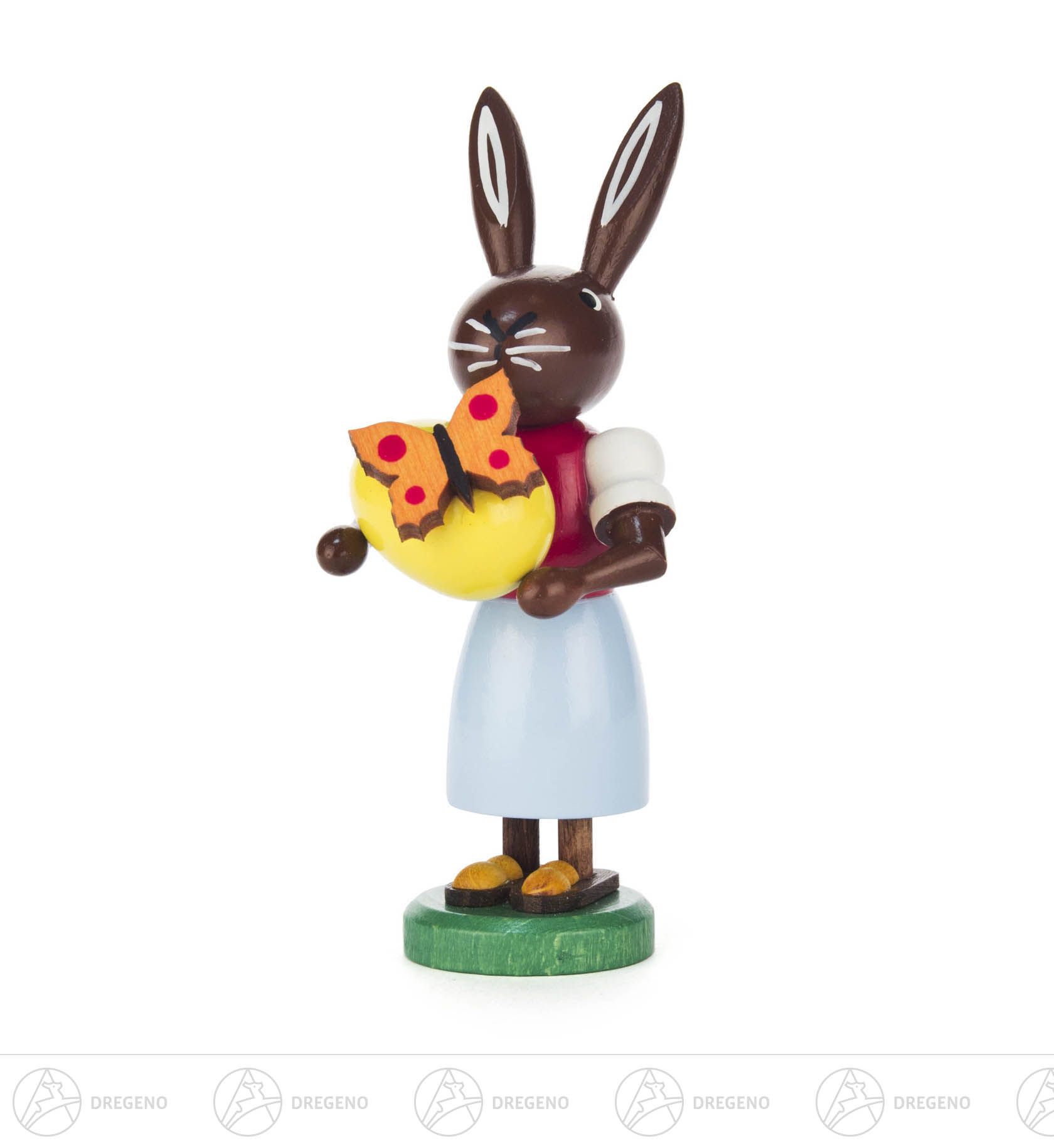 Häsin mit Ei und Schmetterling