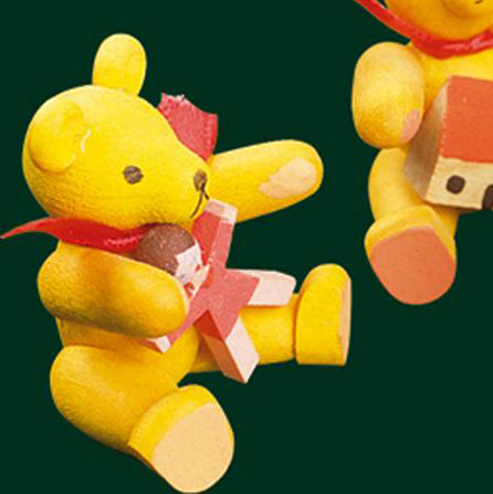 Spielbär sitzend mit Puppe  4 cm