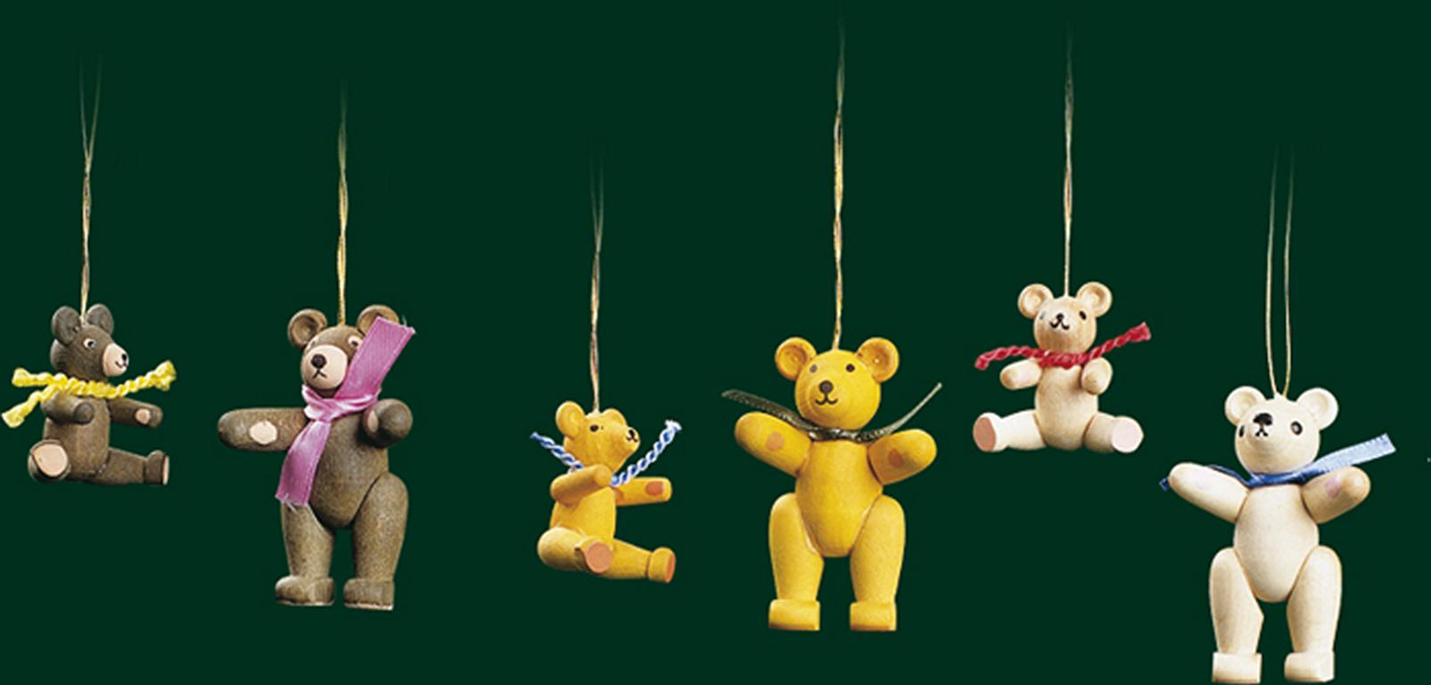 Baumbehang Bären 6-teilig sortiert  3/5 cm