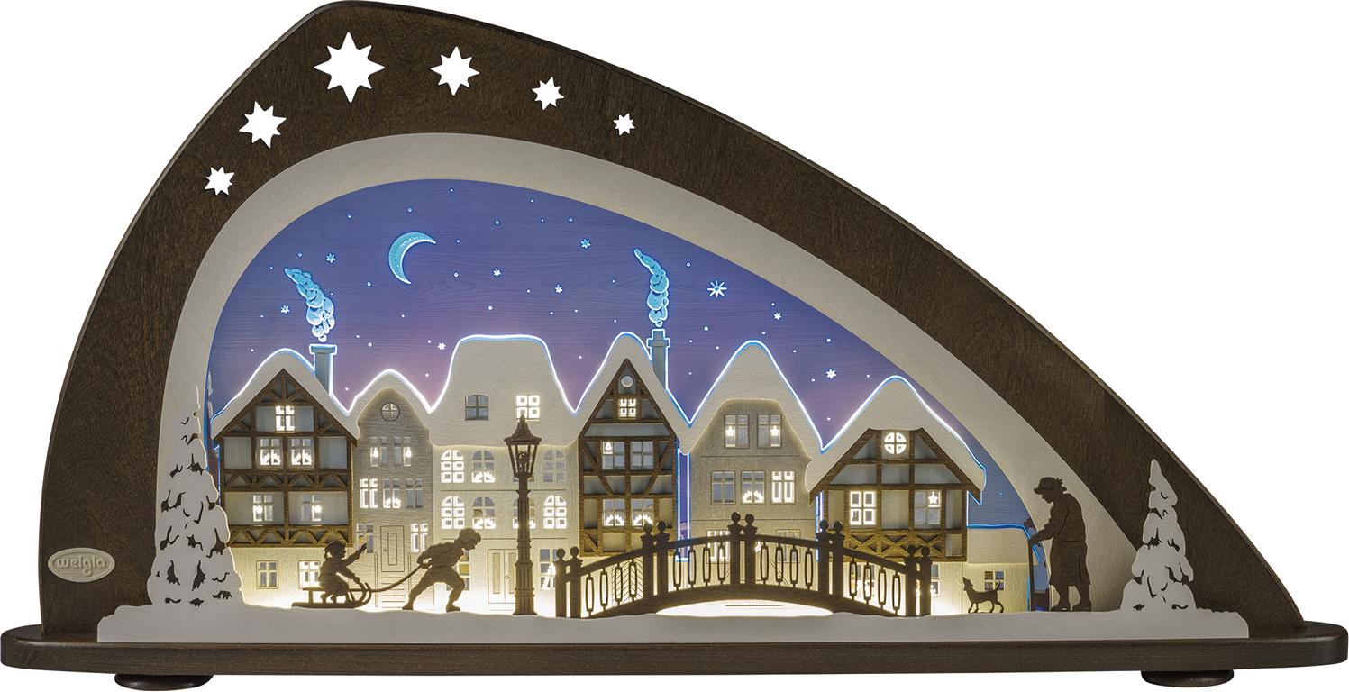 Schwibbogen LED Winter in der Altstadt 66,0 x 33,8 x 6,0 cm