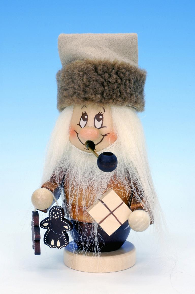 Räuchermann Miniwichtel Wackelmännchen mit Päckchen  14,0 cm