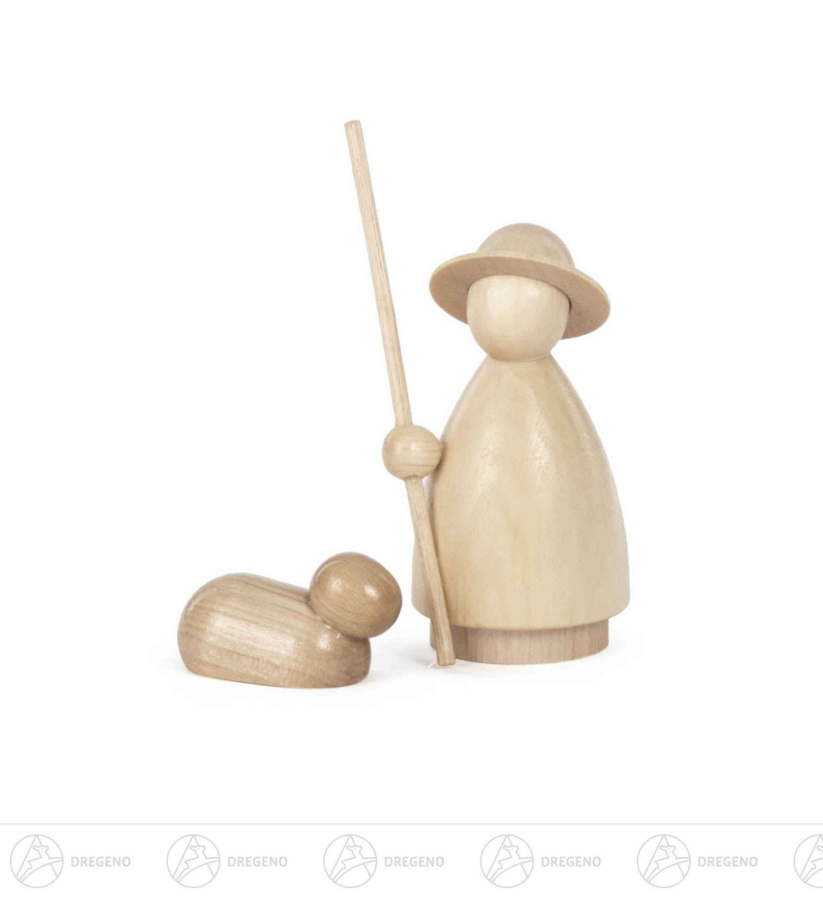 Schäfer mit Schaf natur (2) 7cm