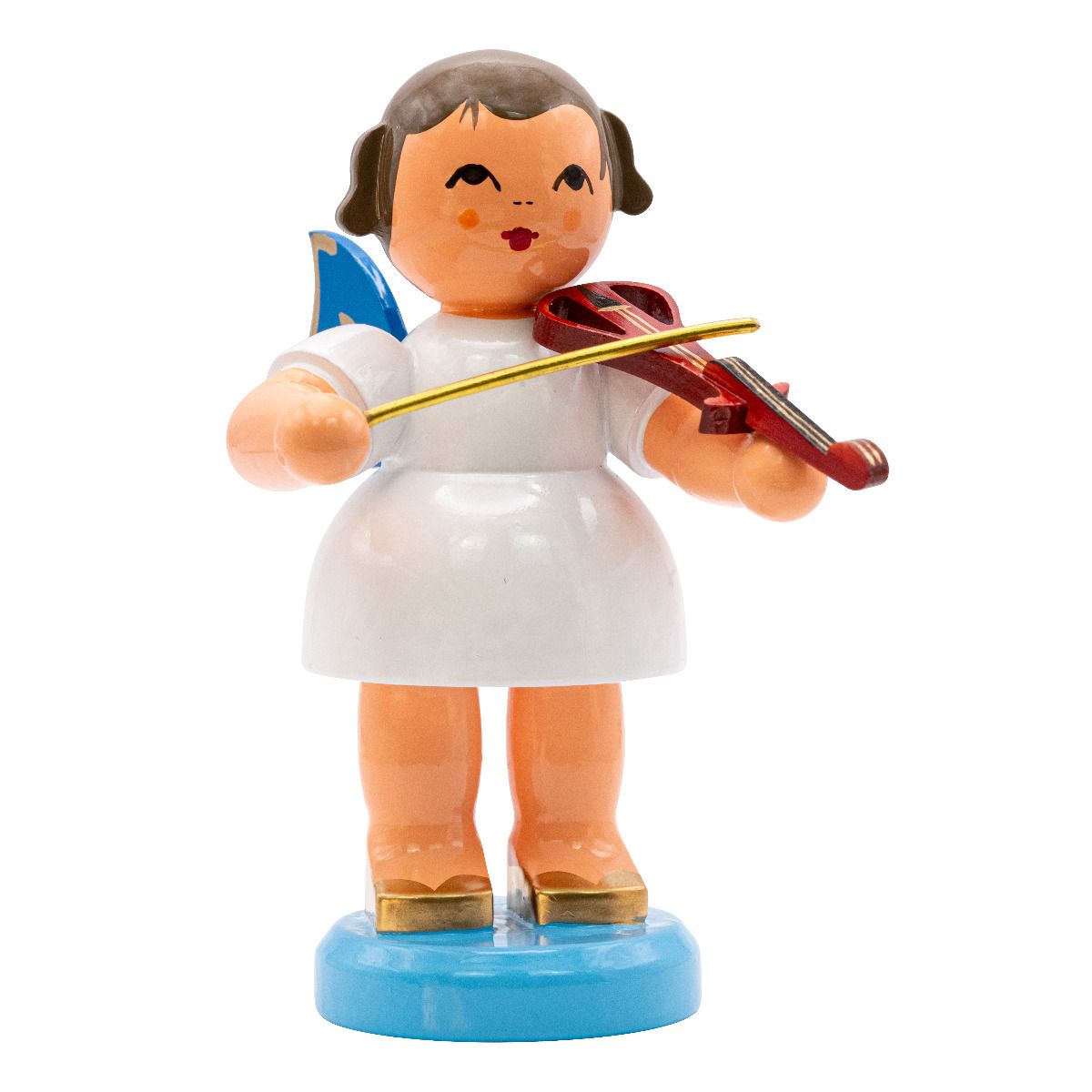 Engel stehend groß mit E-Geige, blaue Flügel 9,5cm