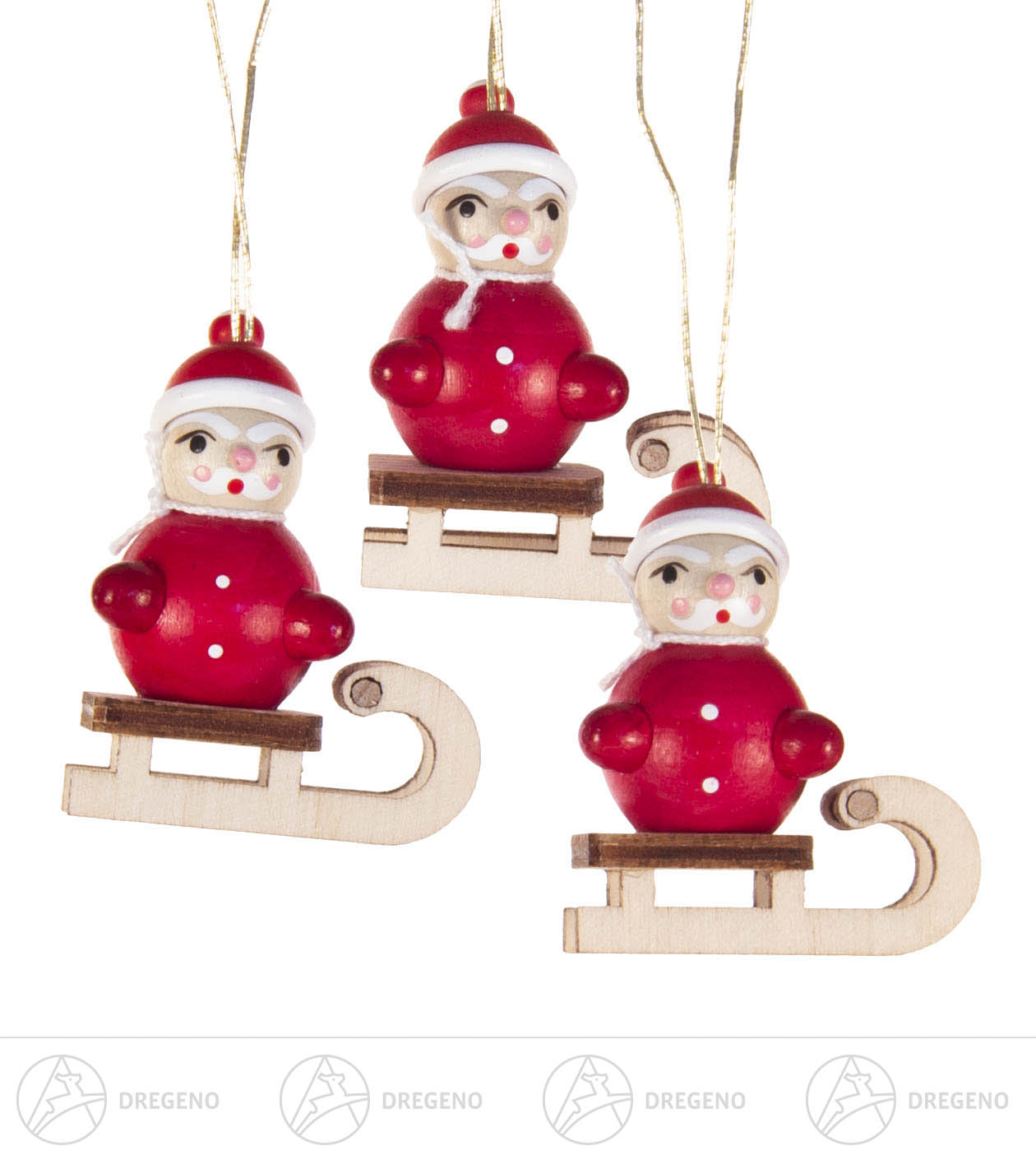 Behang Weihnachtsmanntrio mit Schlitten 3cm Behang Weihnachtsmanntrio mit Schlitten 3cm