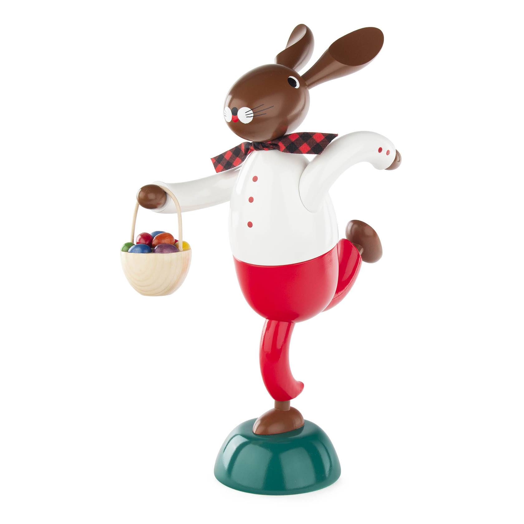 Hase Eierdieb rot groß mit Korb 34cm