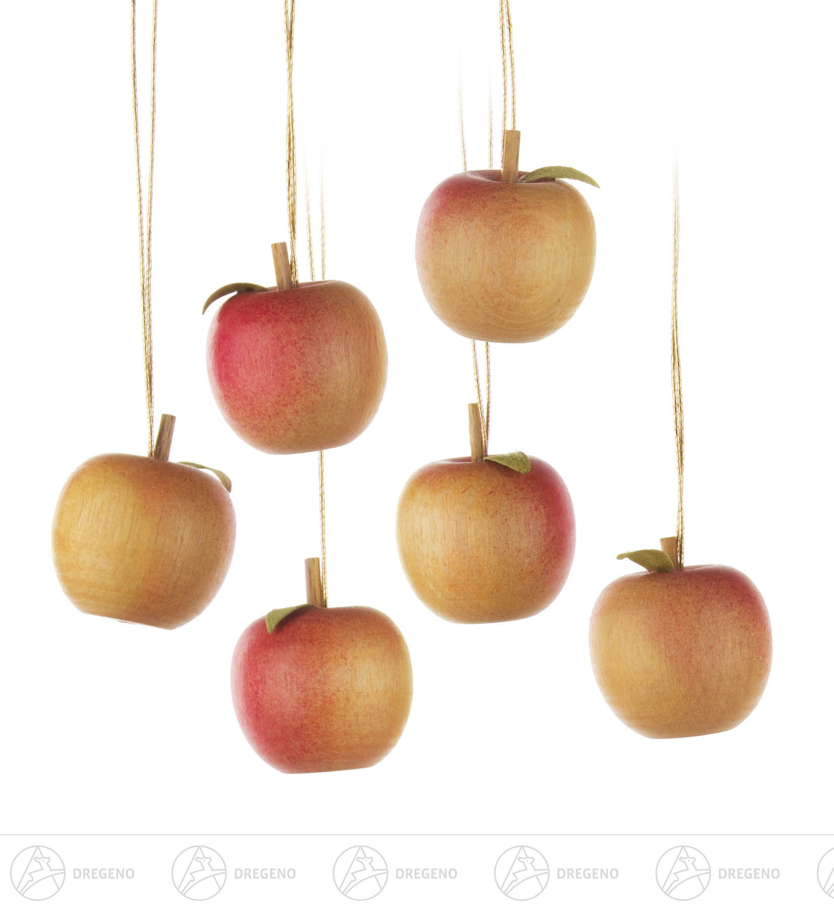 Baumbehang Apfel mit Blatt (12) 2,5cm