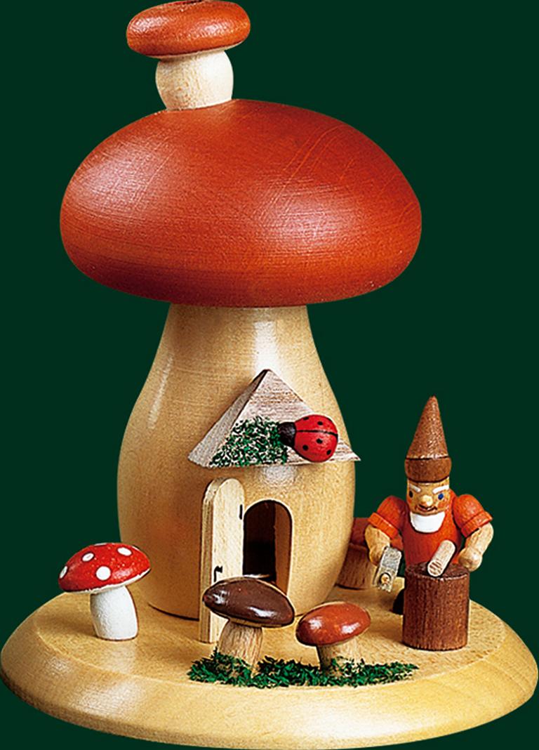 Räucherpilz Zwerg mit Hammer  13 cm