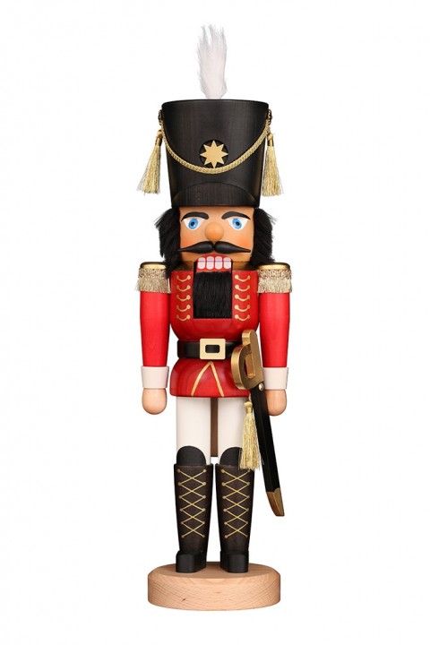 Nussknacker Soldat rot/gold