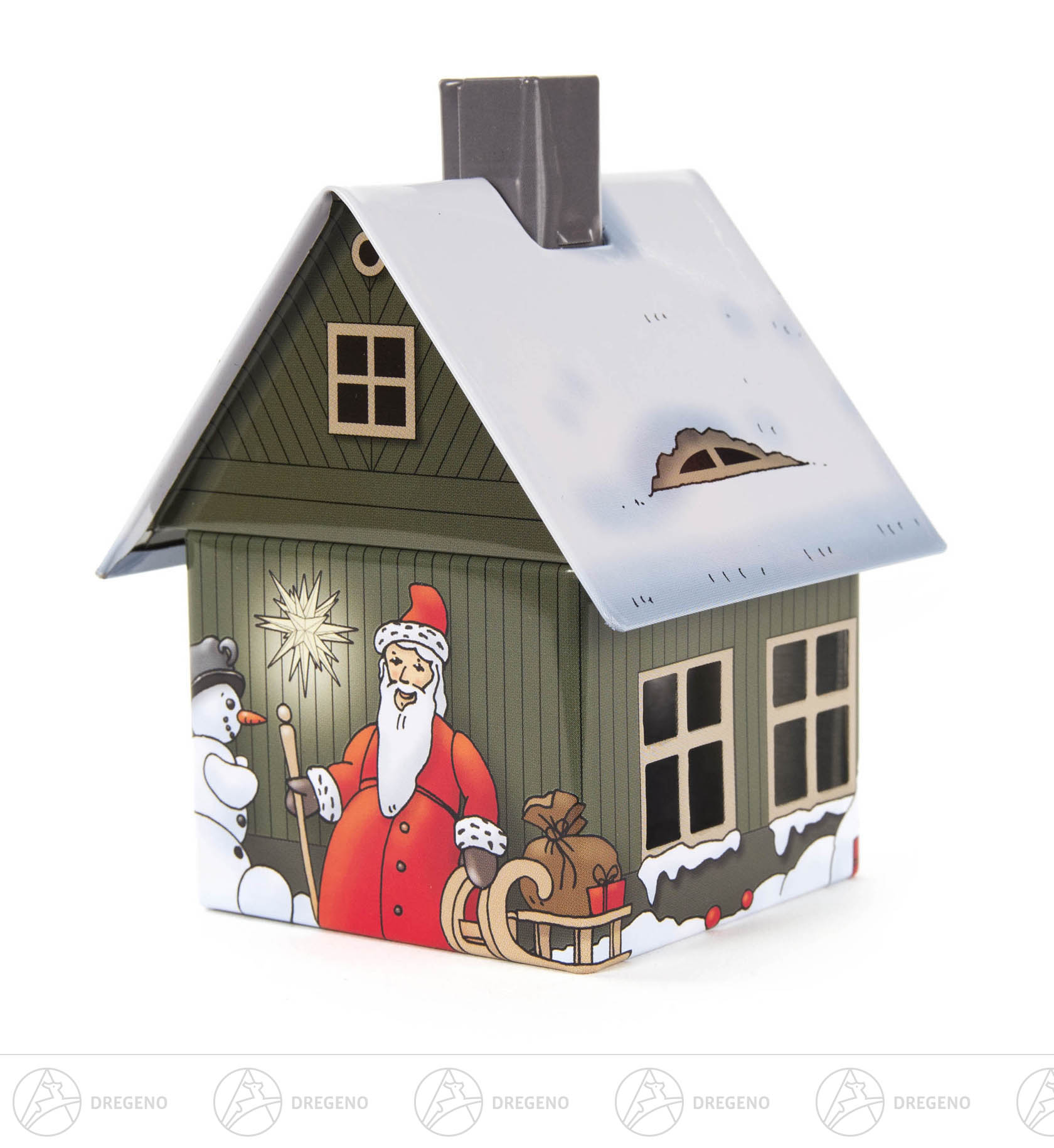 Räucherhaus Metall Weihnachtsmotiv