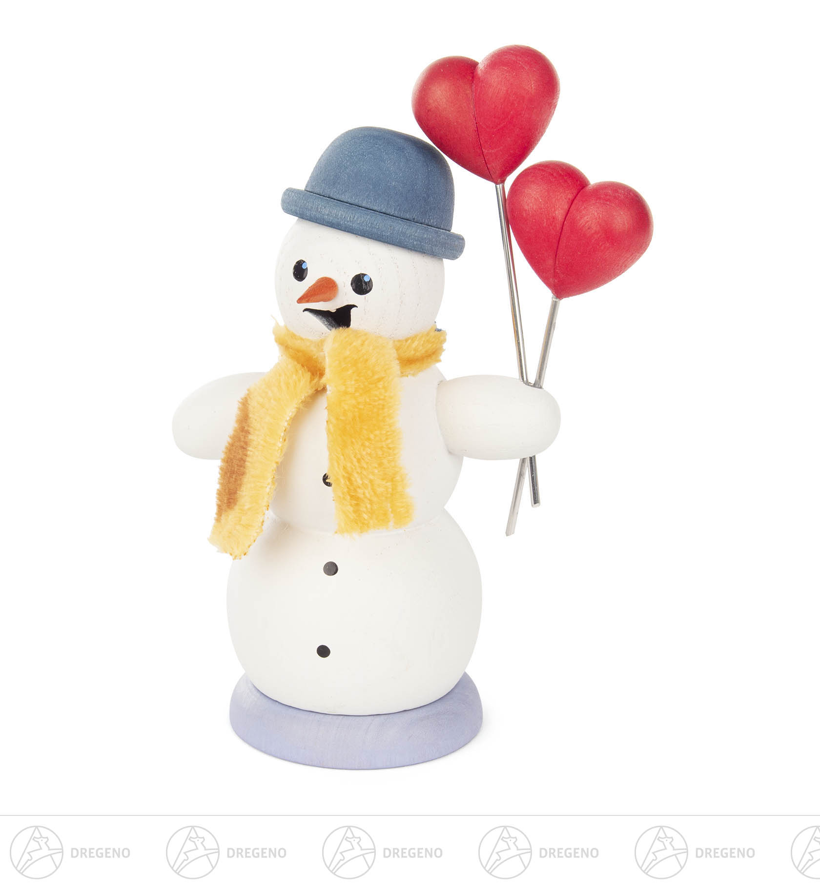 Räuchermann Schneemann mit Herzen