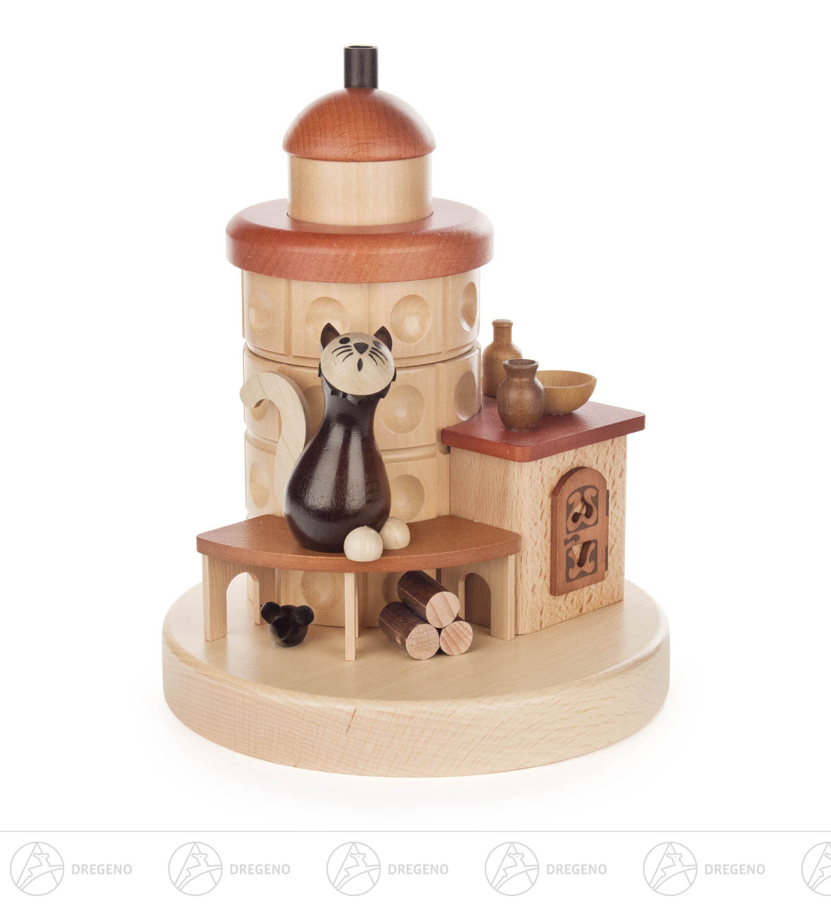 Räucherofen mit Katze