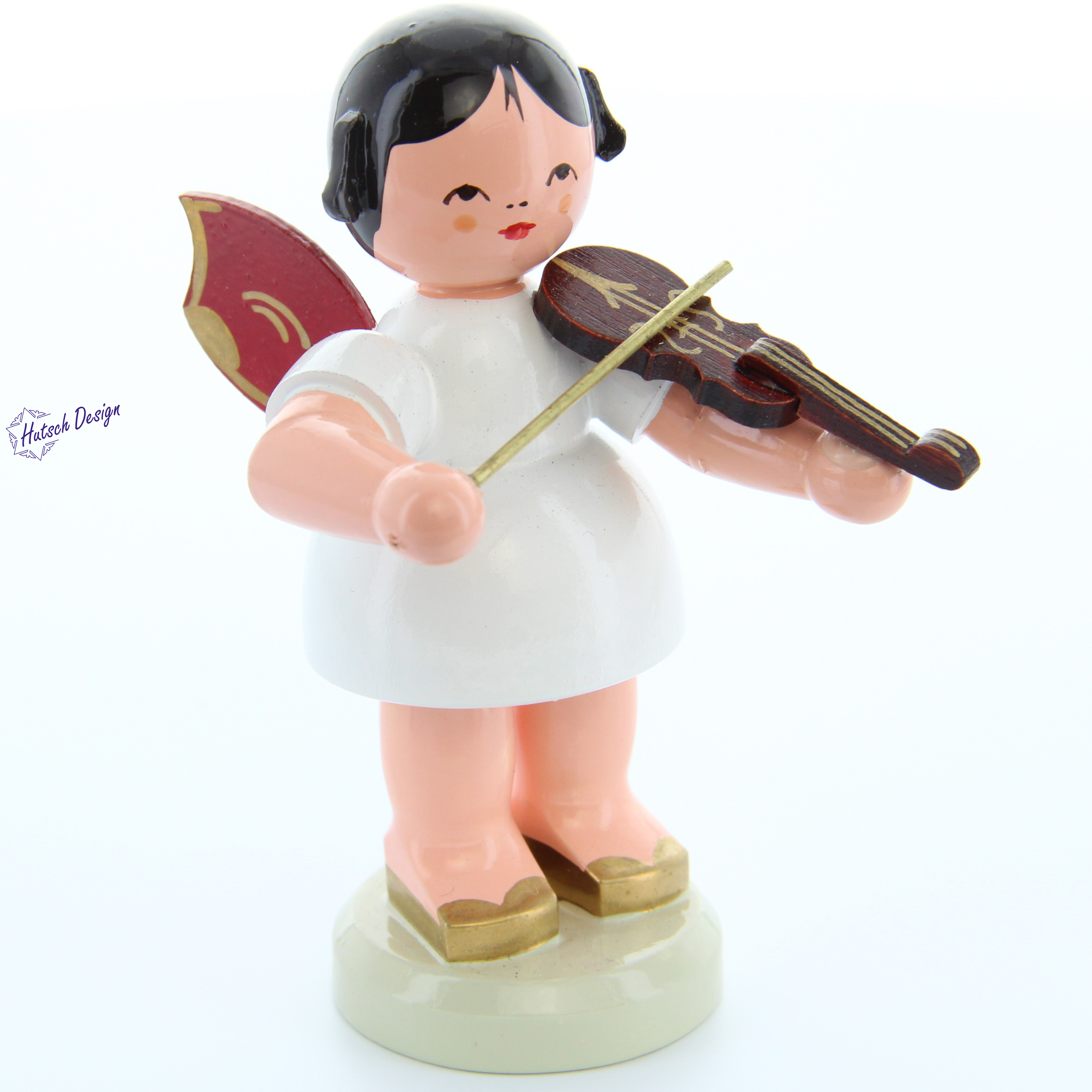 Engel stehend groß mit Violine, rote Flügel Engel stehend groß mit Violine, rote Flügel