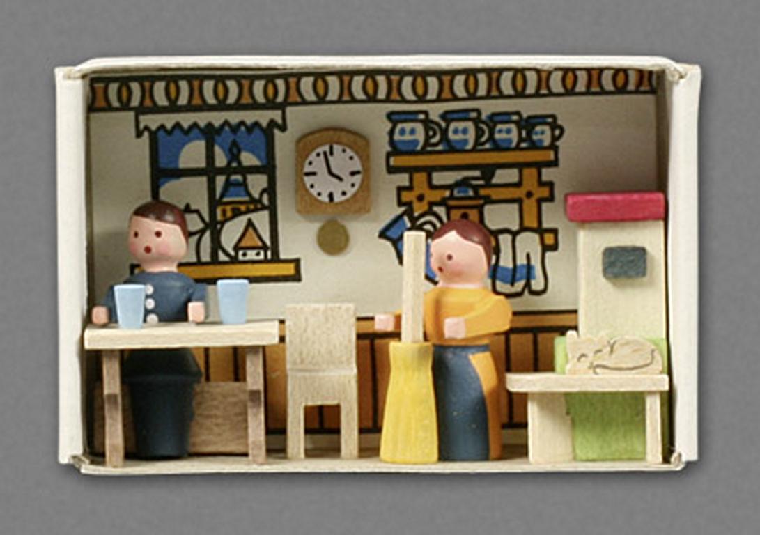 Zündholzschachtel Bauernstube