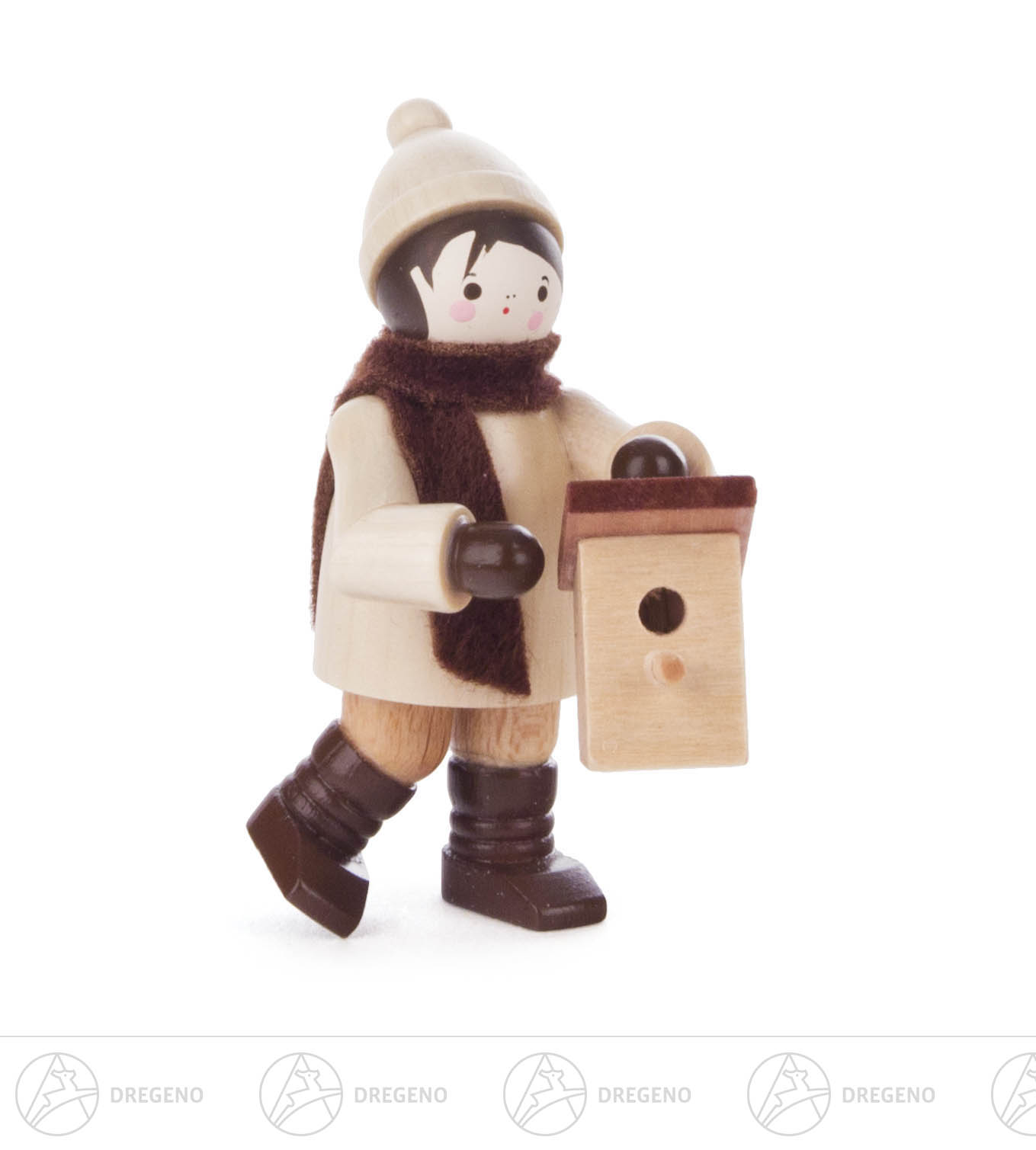 Winterkind mit Nistkasten natur 6cm Winterkind mit Nistkasten natur 6cm