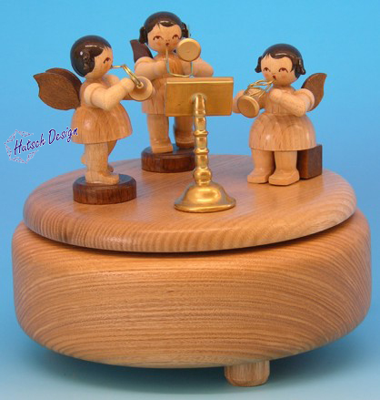 Spieldose natur mit 3 Engel naturfarben Spieldose natur mit 3 Engel naturfarben