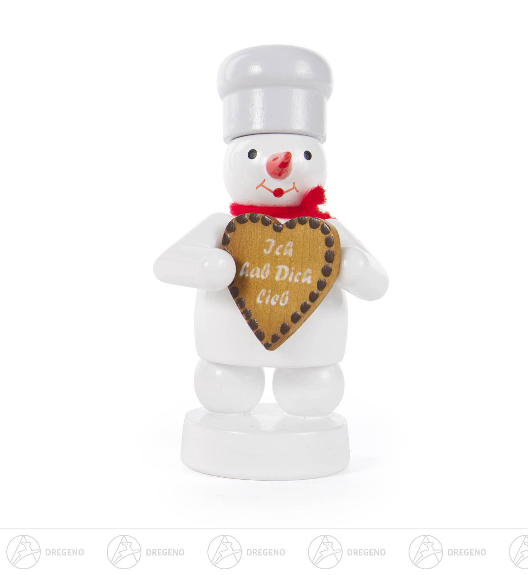 Schneemann mit Lebkuchenherz 8cm