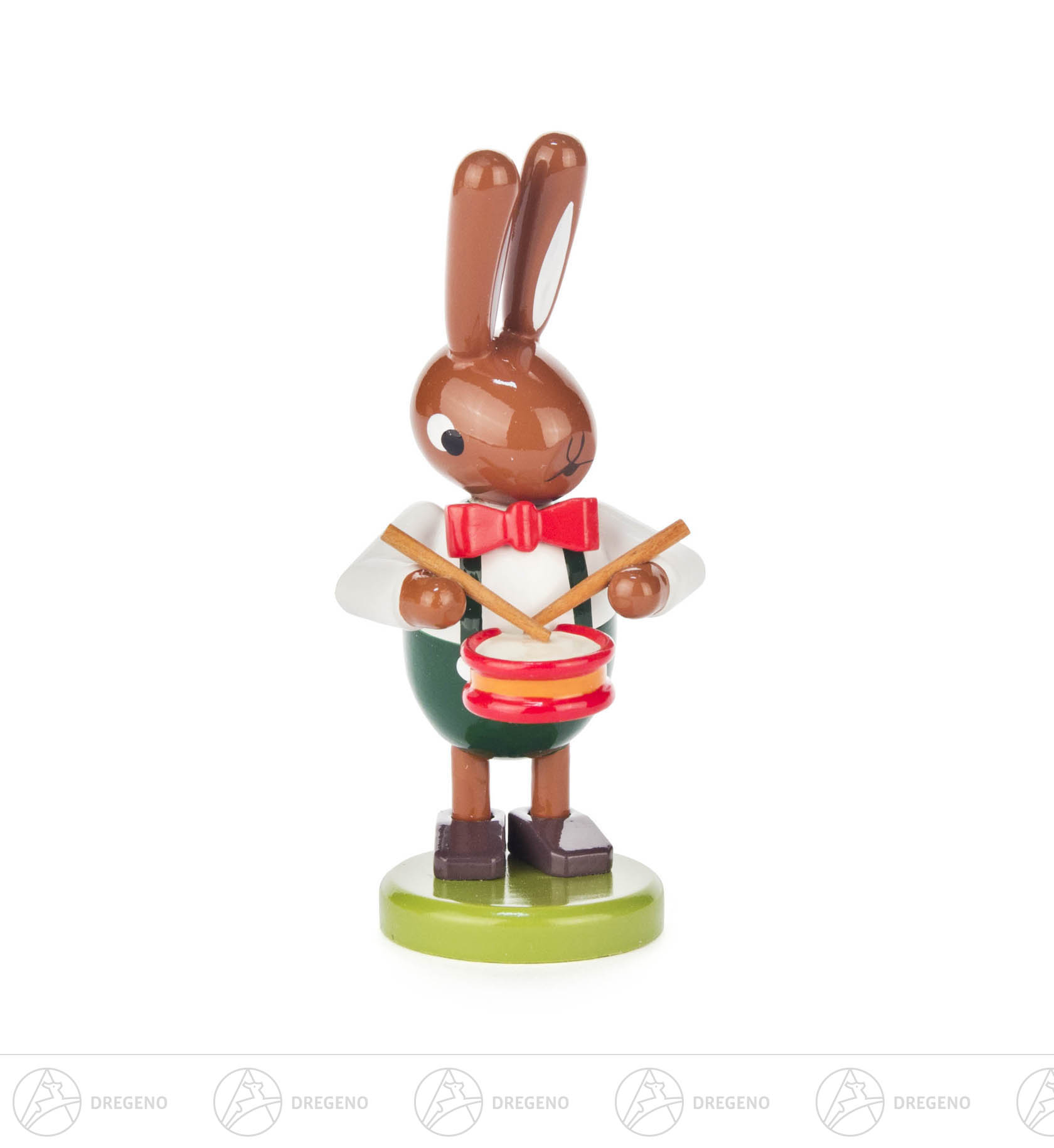 Hase mit kleiner Trommel klein 8cm Hase mit kleiner Trommel klein 8cm