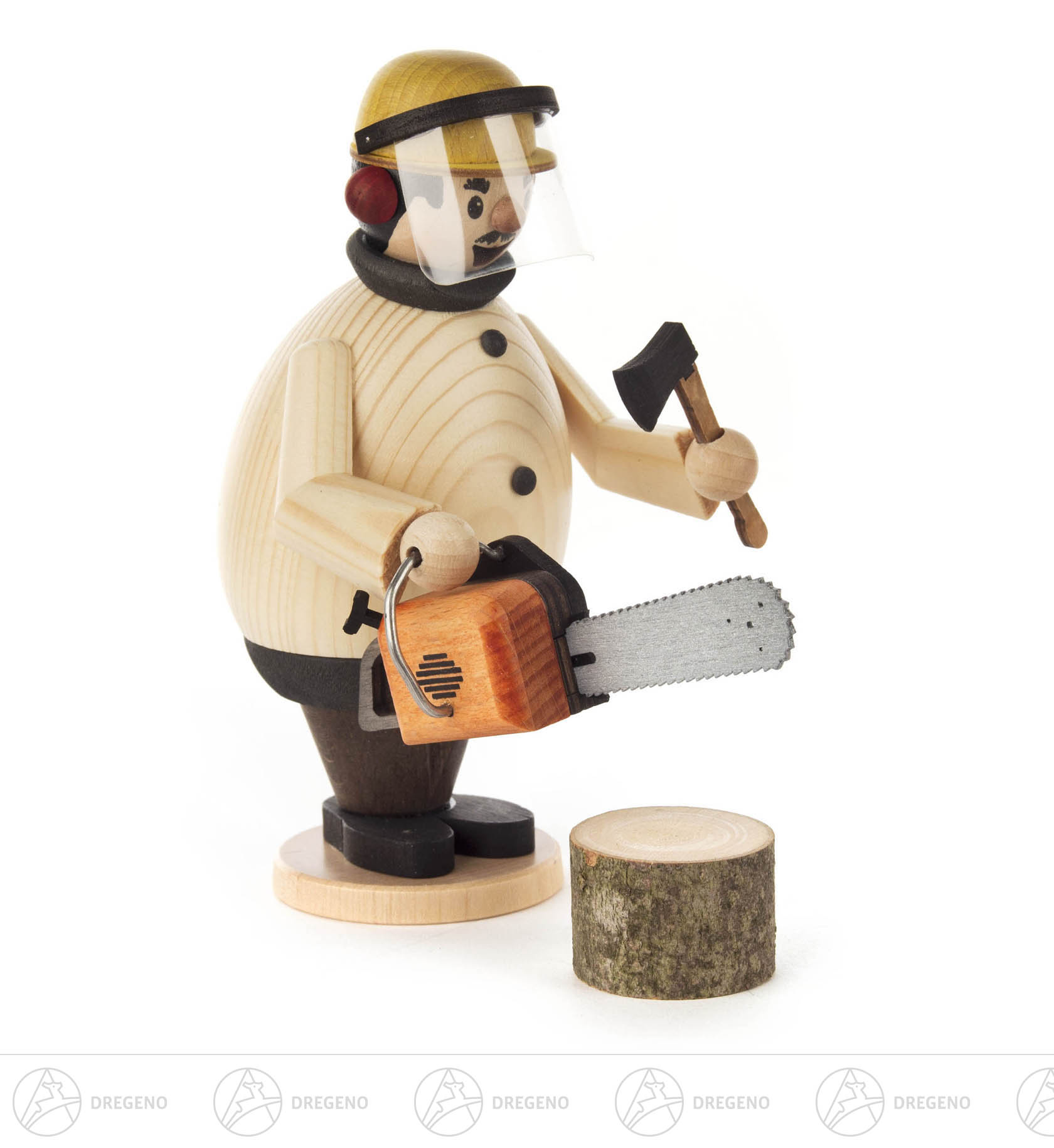 Räuchermann Max mit Kettensäge