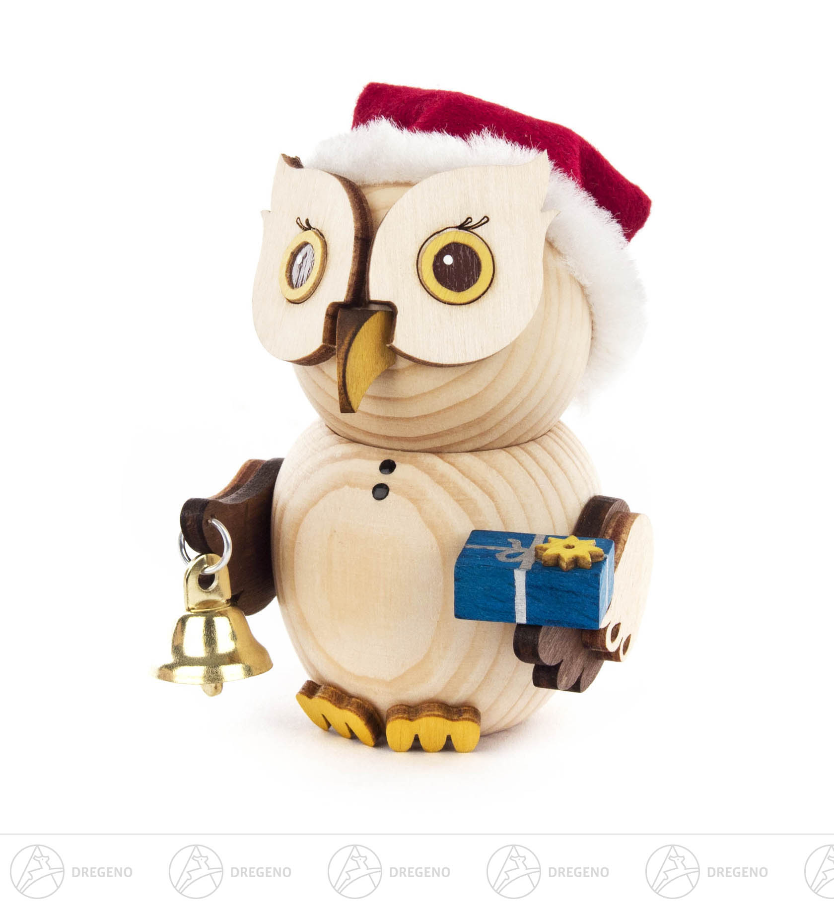 Mini-Eule Weihnachtsmann 7cm