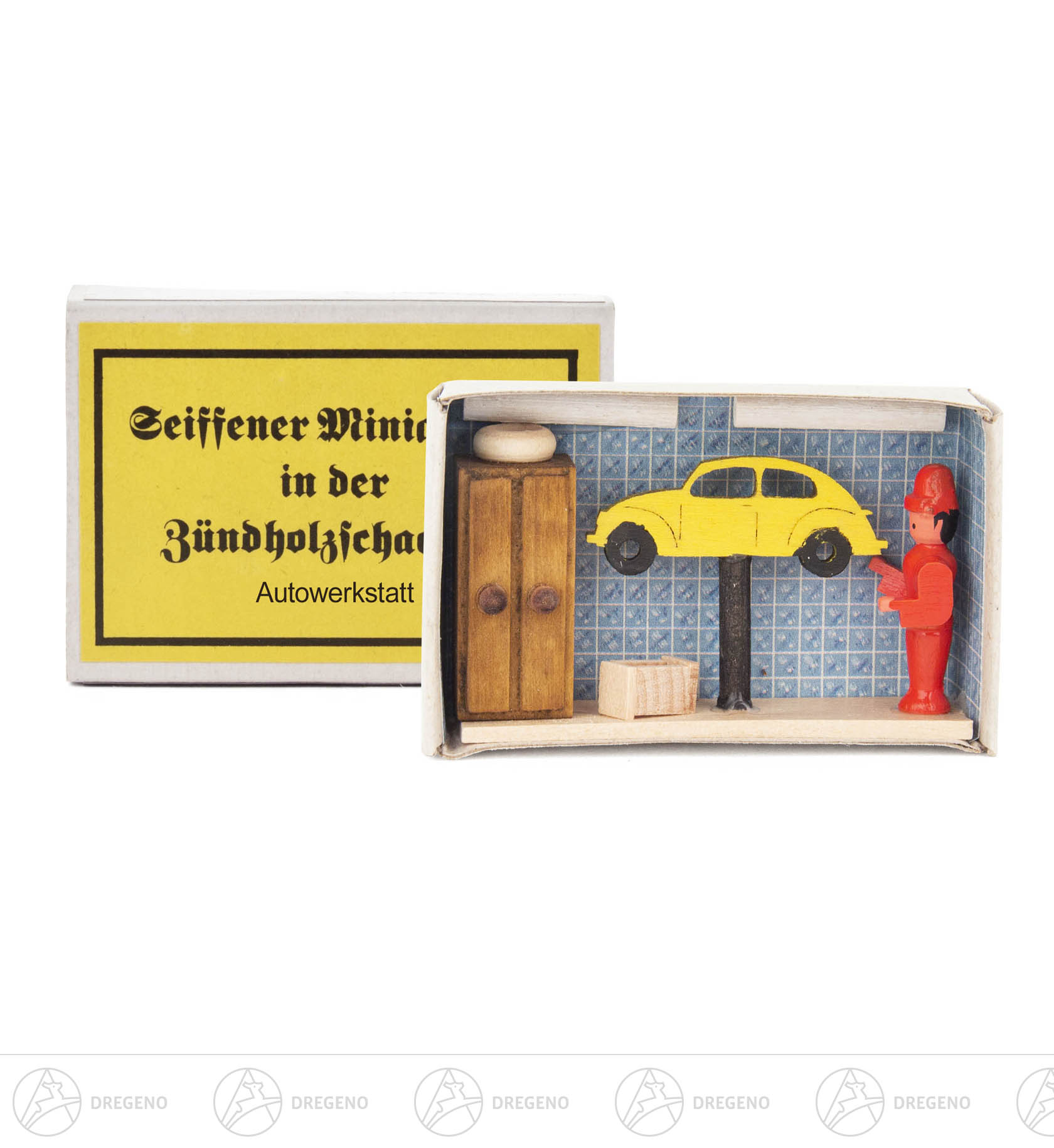 Zündholzschachtel Autowerkstatt Zündholzschachtel Autowerkstatt