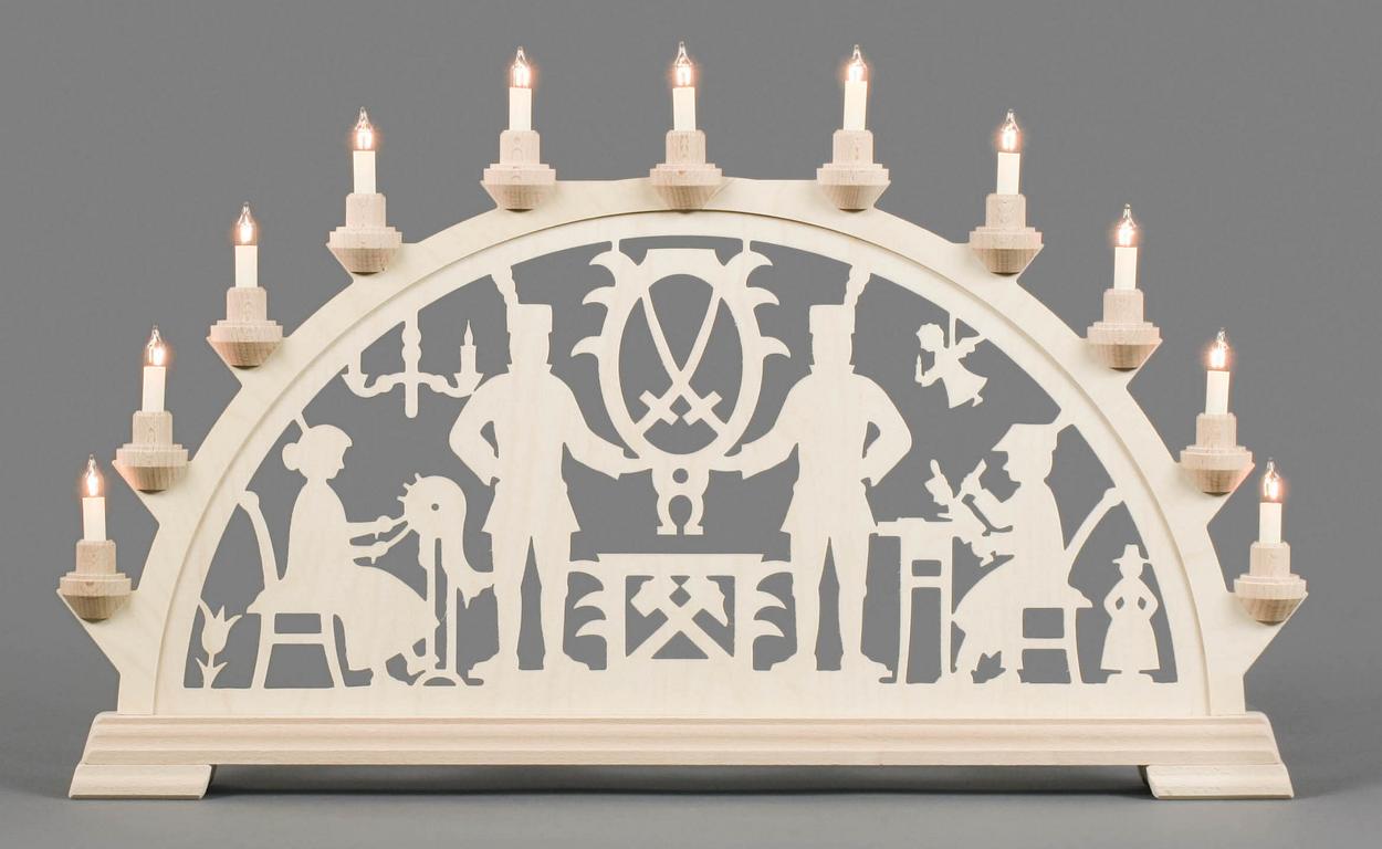Schwibbogen mit Schwarzenberger Motiv, elektrisch beleuchtet Schwibbogen mit Schwarzenberger Motiv, elektrisch beleuchtet