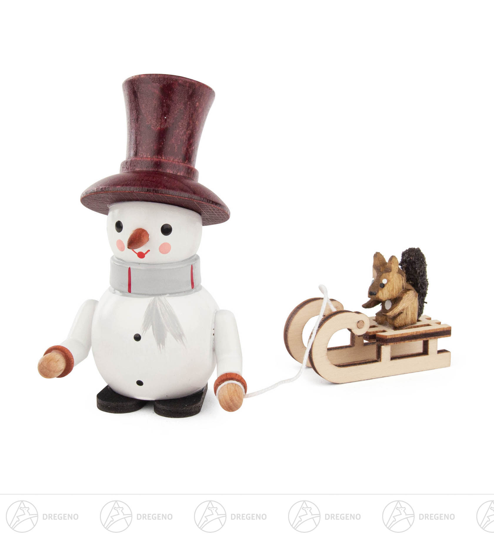 Schneemann Freddy mit Schlitten 8,5cm