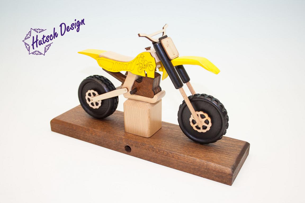 Raeuchermotorrad Cross gelb 27 x8 x 16cm Raeuchermotorrad Cross gelb 27 x8 x 16cm