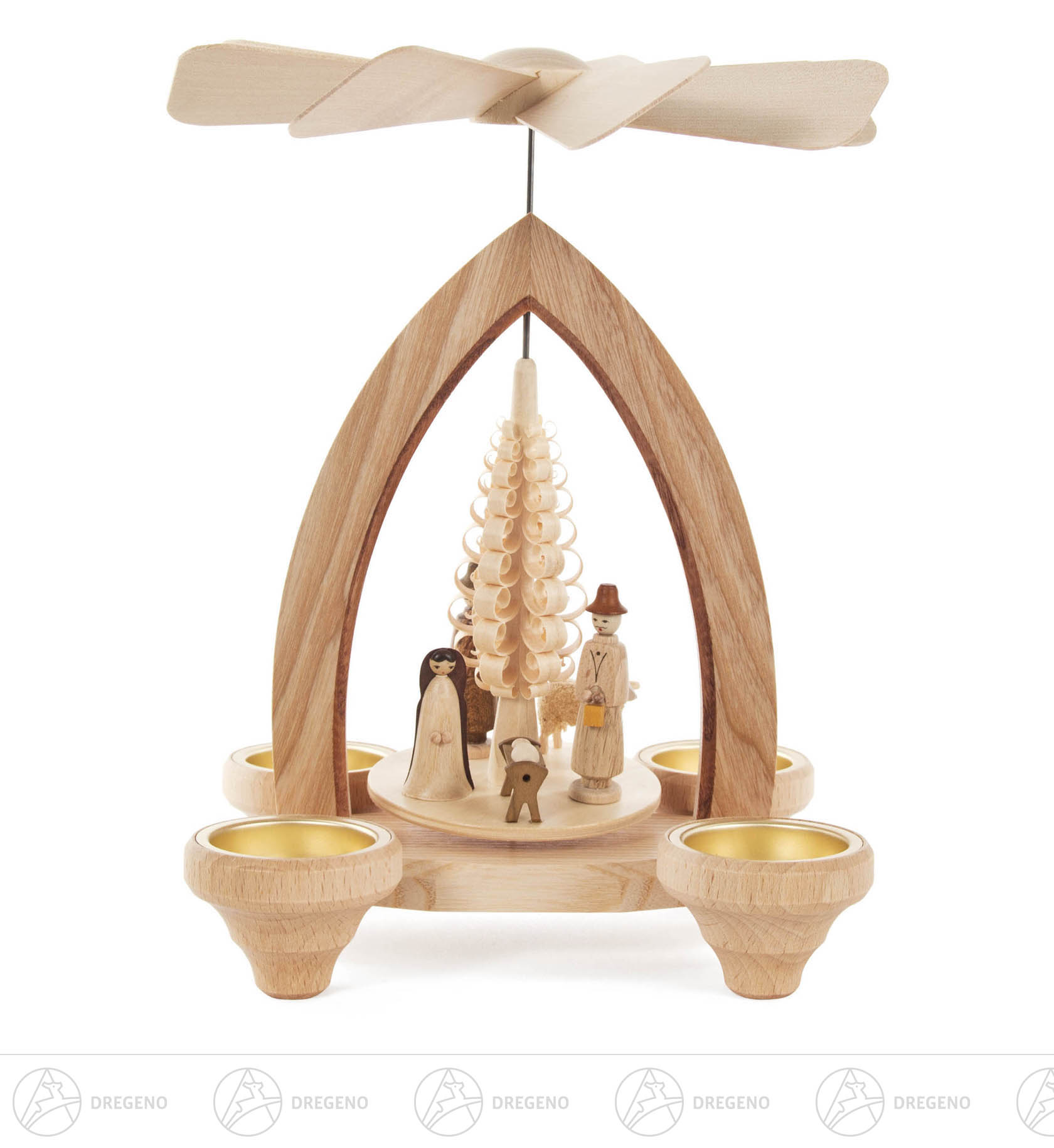 Pyramide mit Christi Geburt für Teelichte