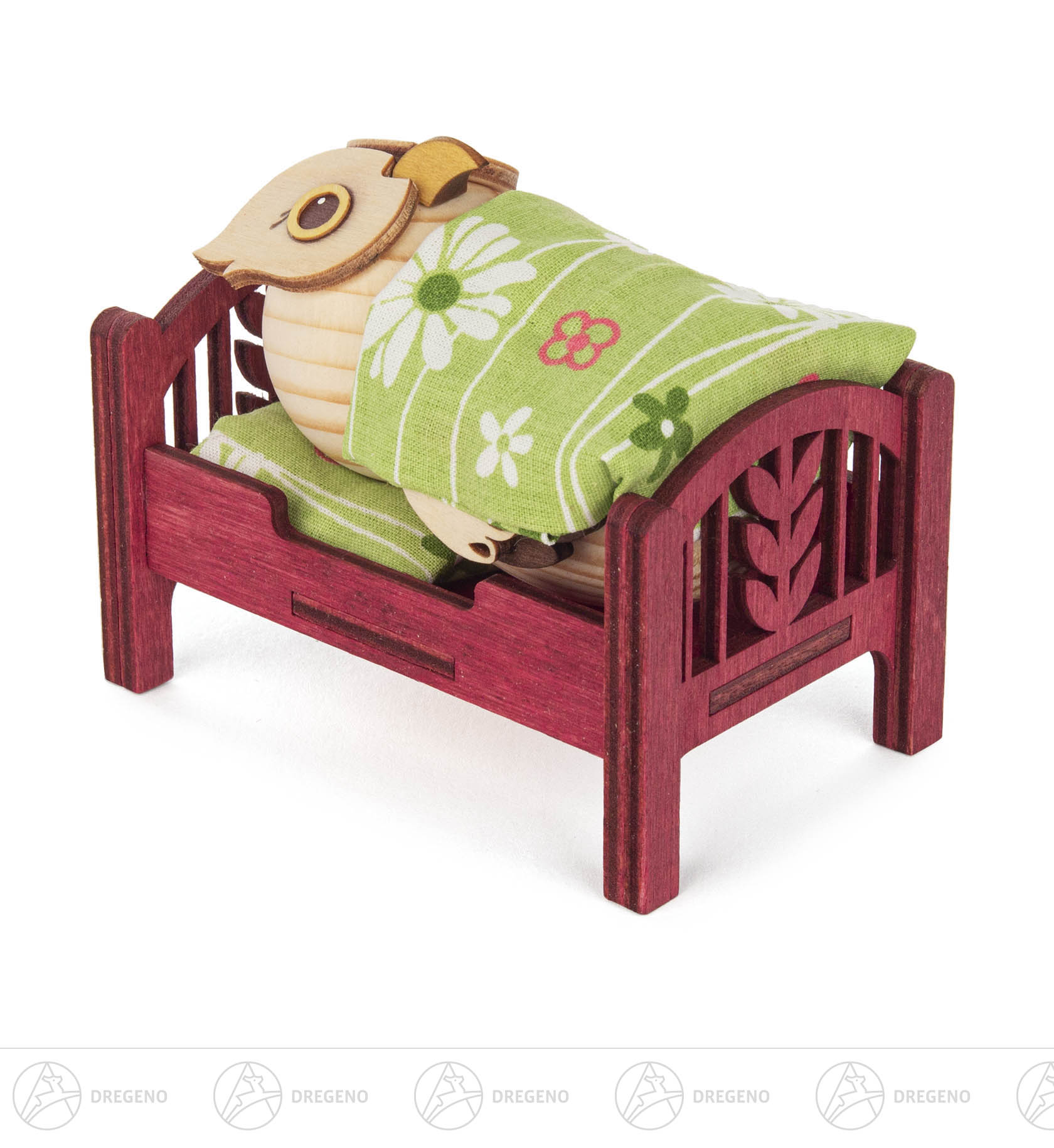 Mini-Eule im Bett 7cm