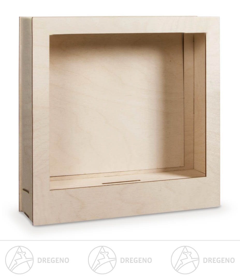 Holzbausatz 3D Motivrahmen 8-tlg 24x24x6,6cm natur