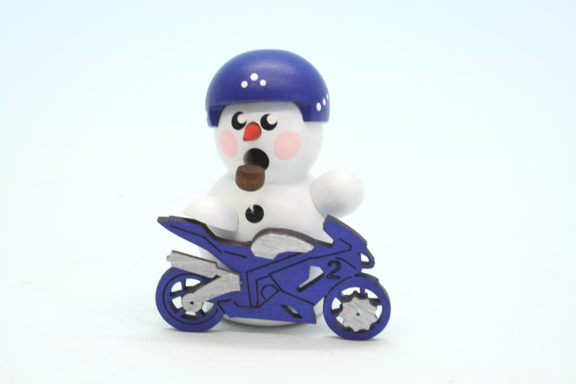 Biker weiss mit blauem Motorrad 8cm Biker weiss mit blauem Motorrad 8cm