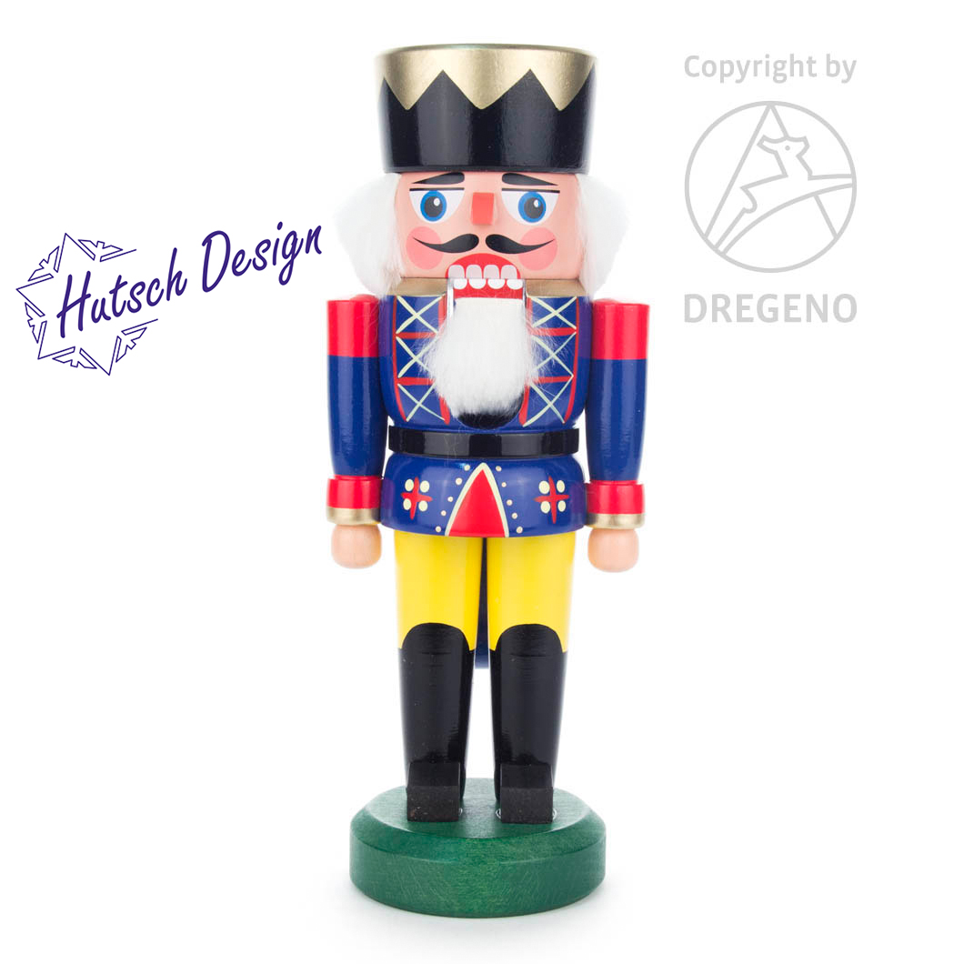 Nussknacker König blau-gelb, 21cm