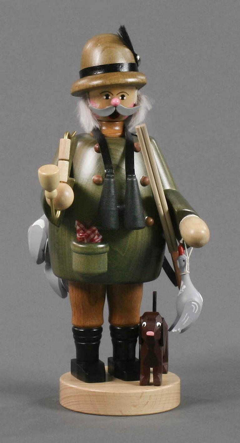 Räuchermann Förster mit Hund und Wildgänsen