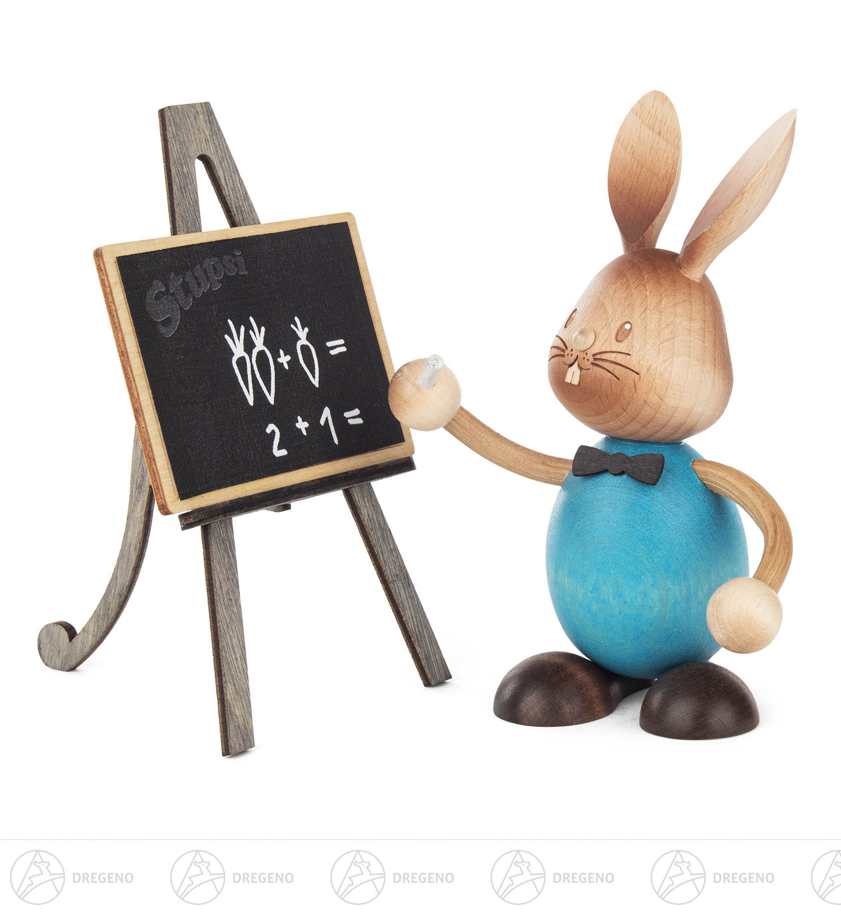 Hase Stupsi Lehrer mit Tafel 12cm