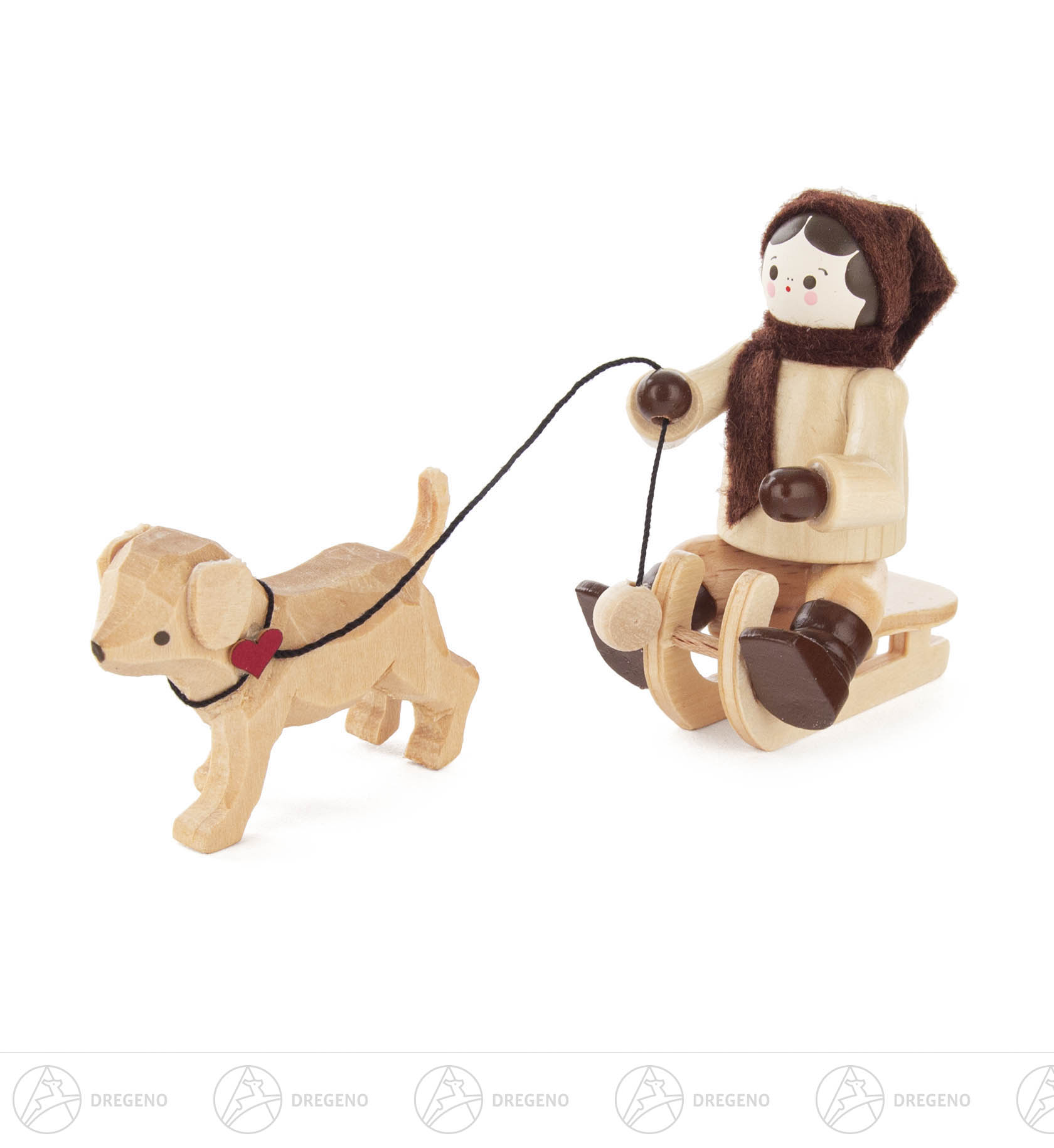 Mädchen mit Hundeschlitten 6cm Mädchen mit Hundeschlitten 6cm