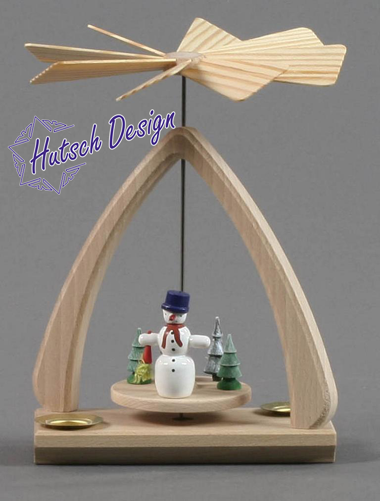 Pyramide mit Schneemann, für Kerzen d14mm