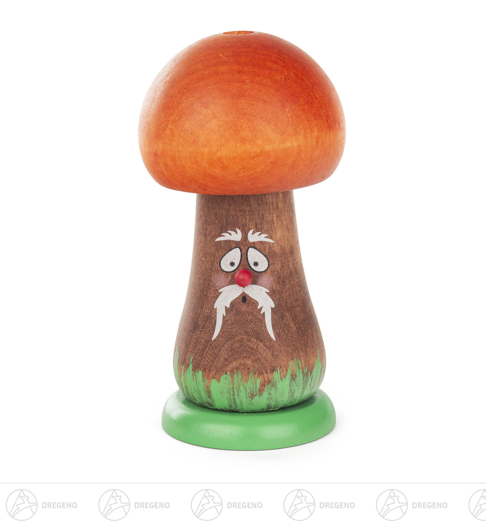 Fröhlicher Räucherpilz - oranger Hut 14,5cm