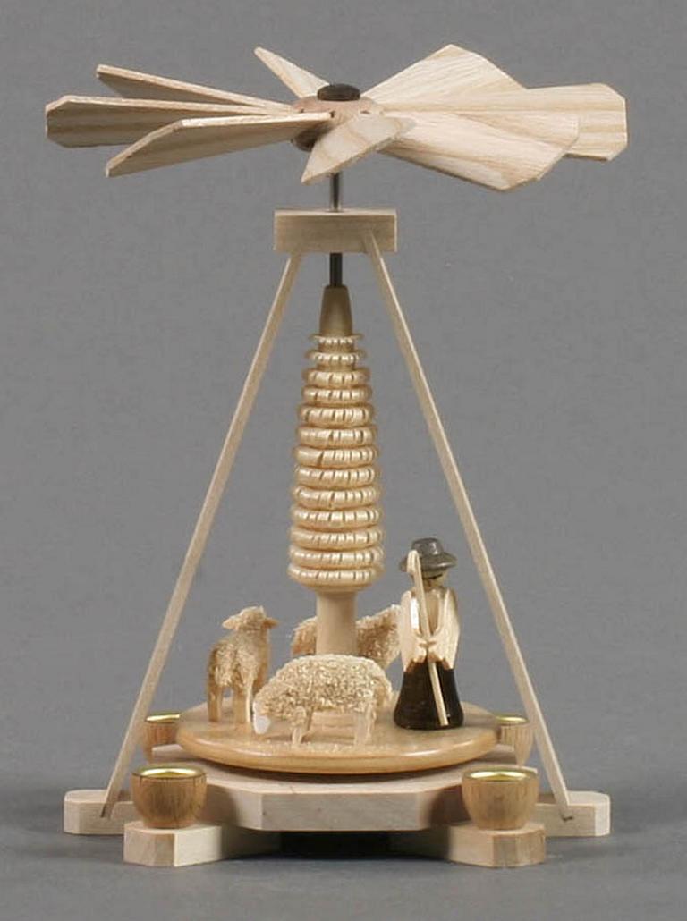 Mini-Pyramide mit Schäferei, für Kerzen d10mm Mini-Pyramide mit Schäferei, für Kerzen d10mm