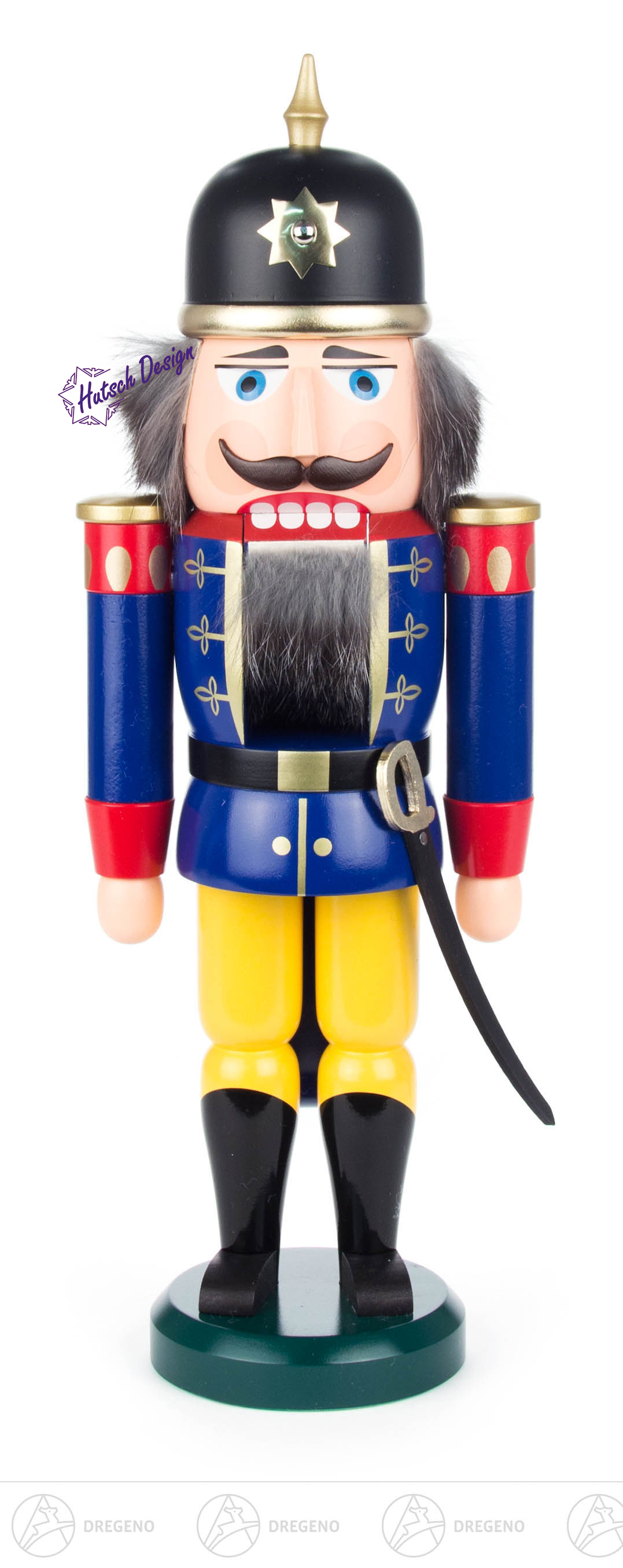 Nussknacker Soldat blau-gelb, 37cm