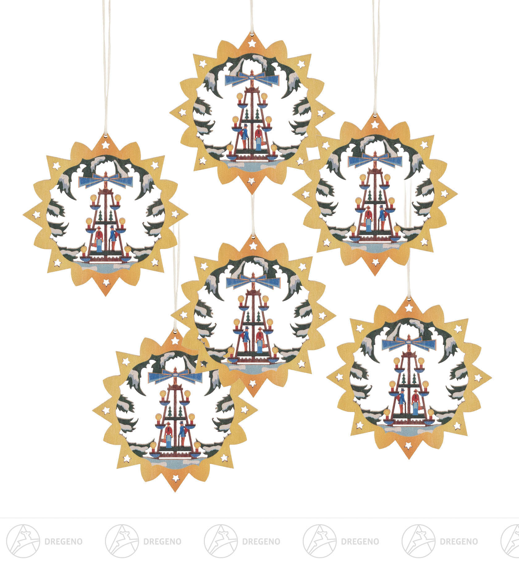 Behang Pyramide bunt (VE 6) 6cm Behang Pyramide bunt (VE 6) 6cm